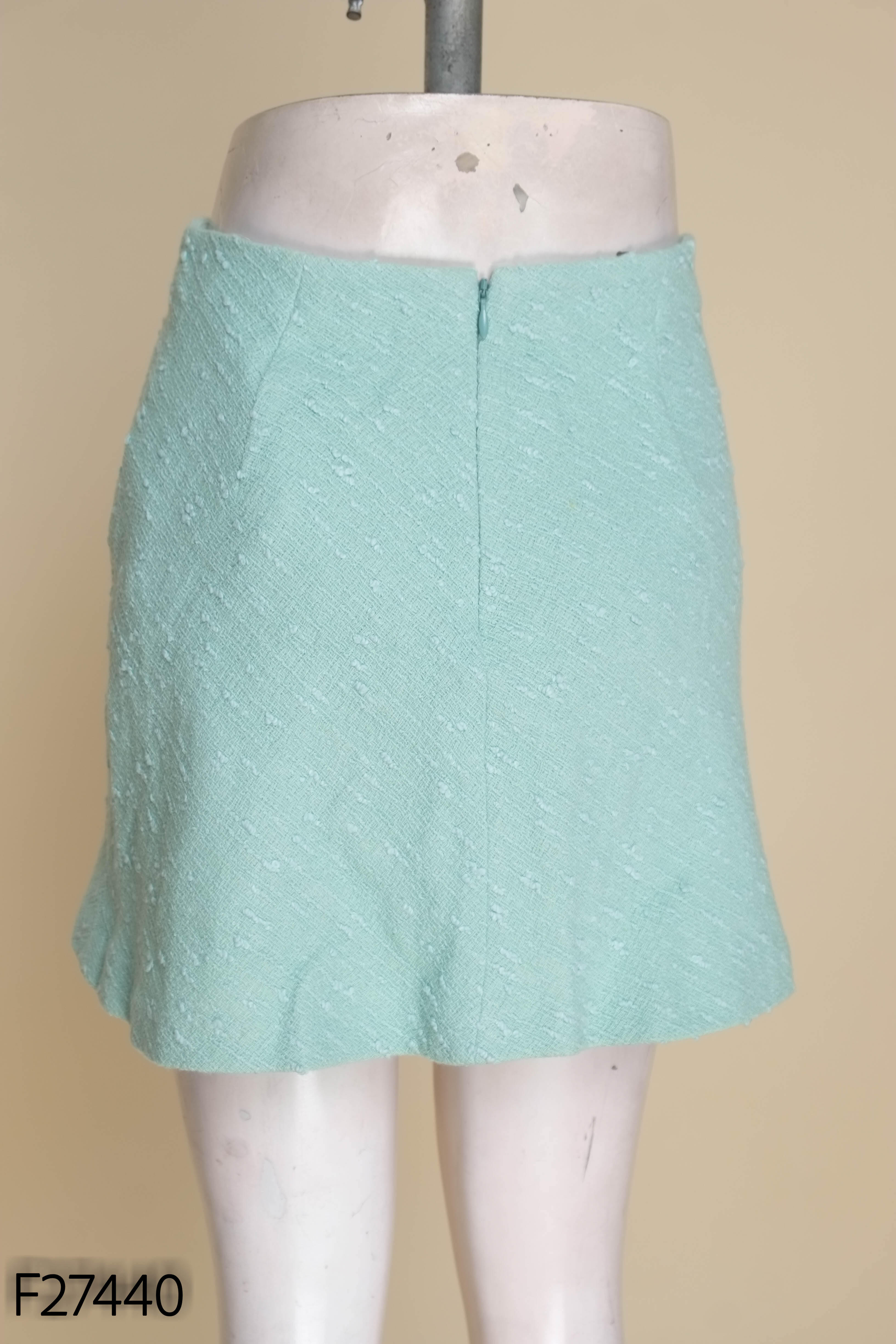 NEWTAG Chân váy tweed len xanh ZARA