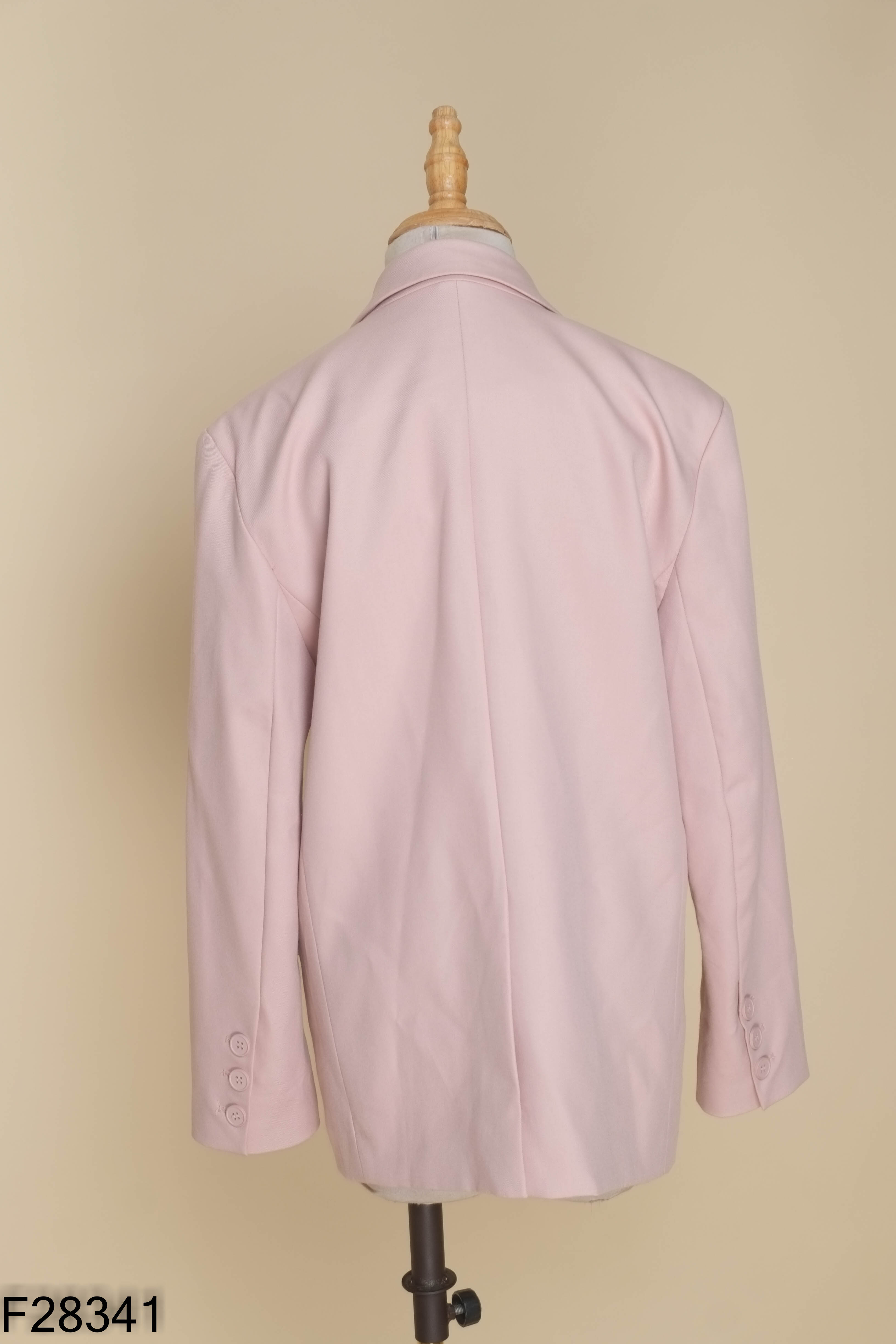 Áo blazer hồng trơn