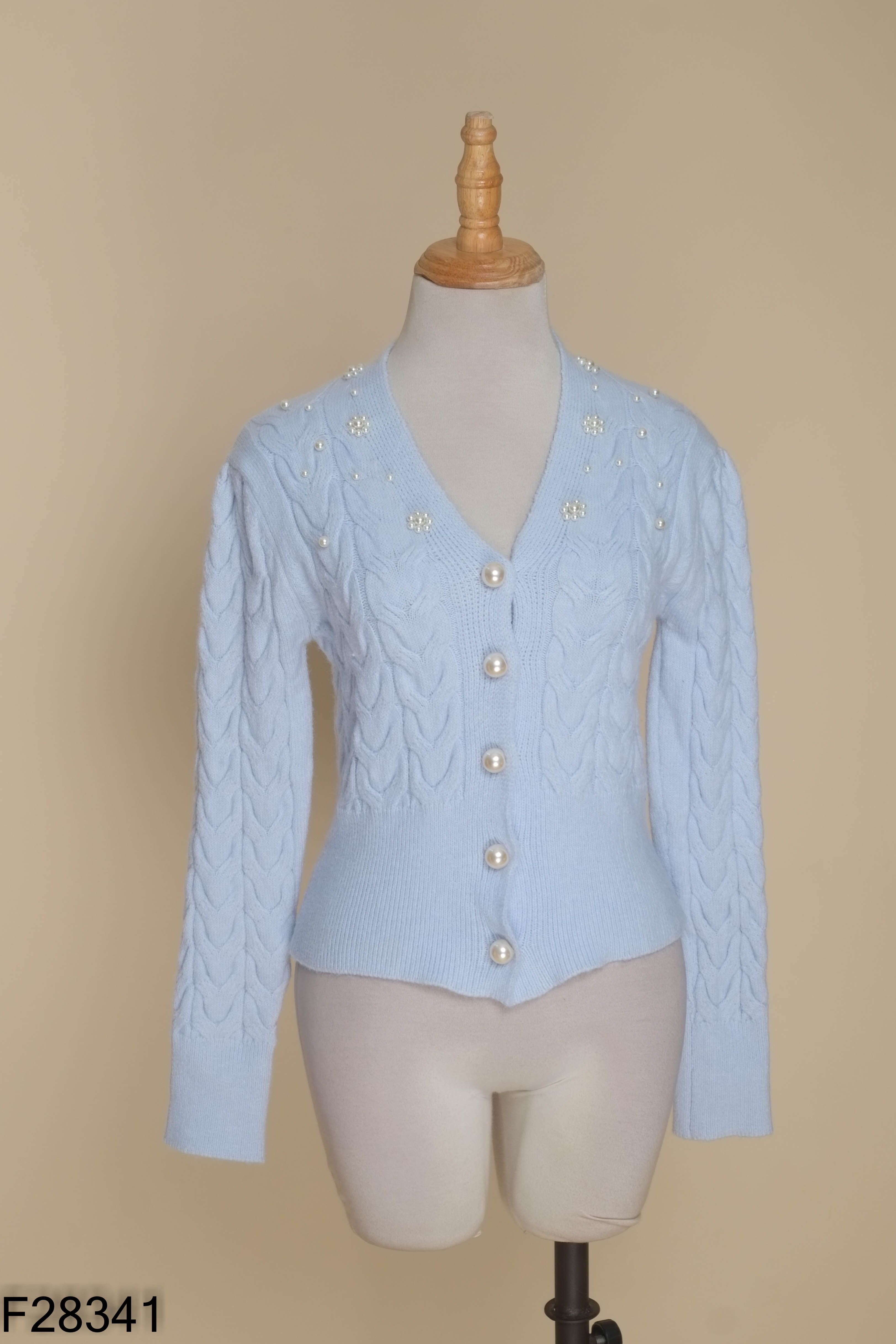Cardigan ZARA zanh đính hạt ngọc
