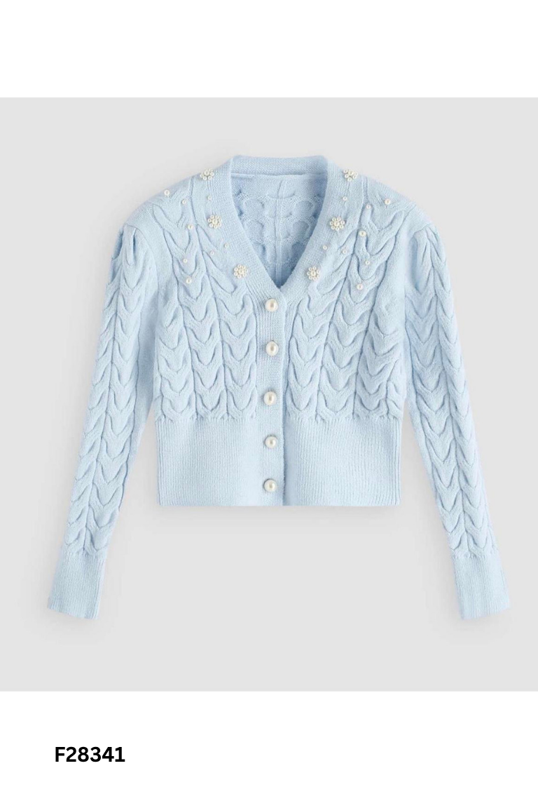 Cardigan ZARA zanh đính hạt ngọc