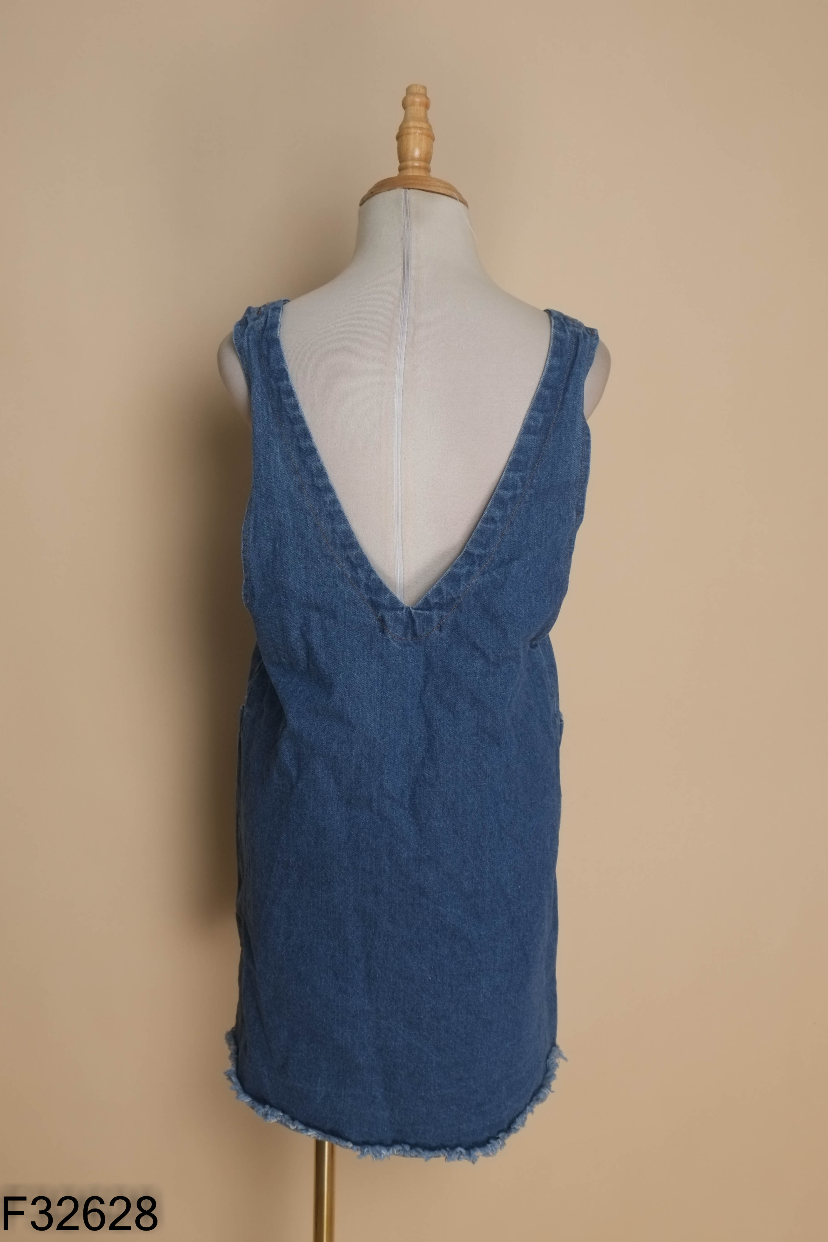 Yếm jeans xanh trơn