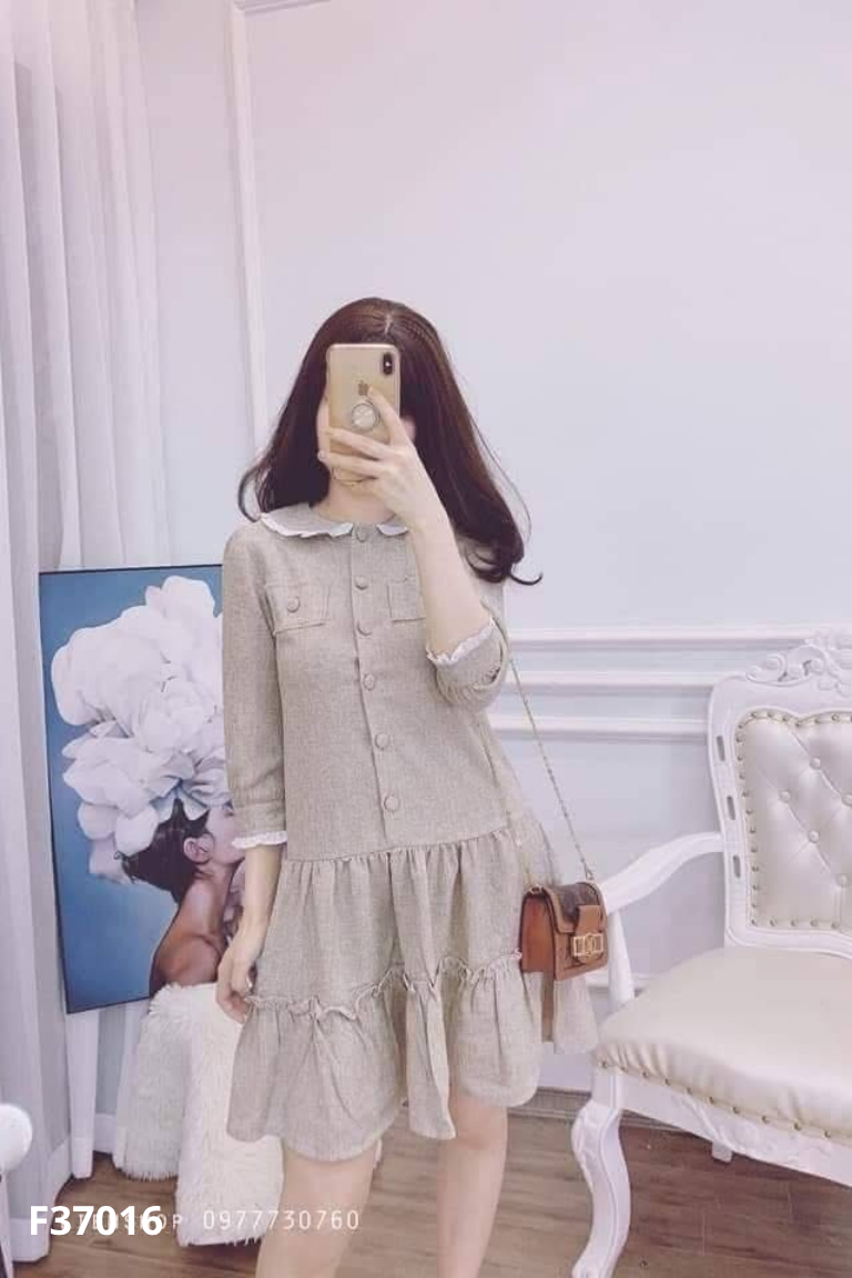 Váy be CALIE HOUSE cổ sen phối cúc