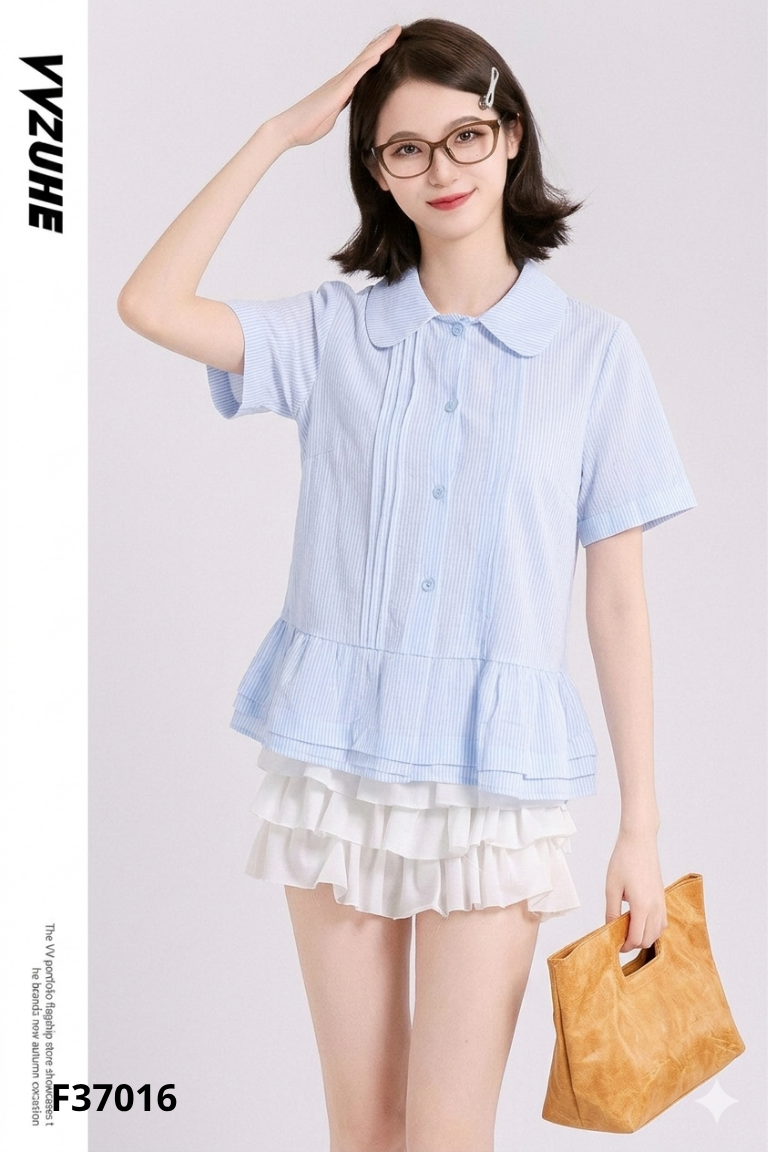 Áo xanh sọc gấu bèo