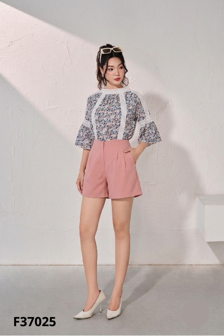 Set áo xanh hoa SE PCOEFUL+quần