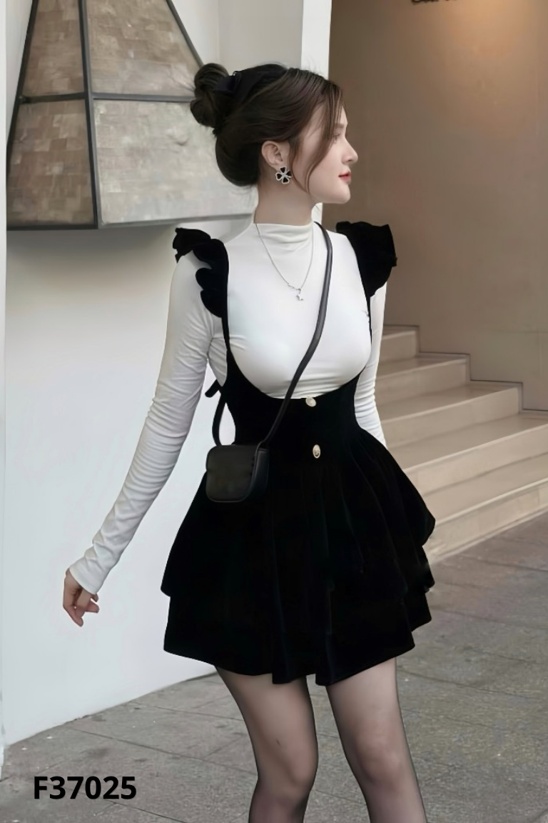 NEWTAG áo nhung cúc đồng