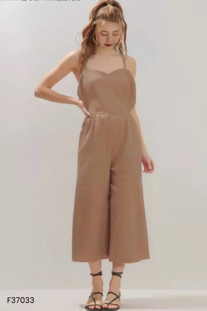 Jumpsuits hai dây nâu