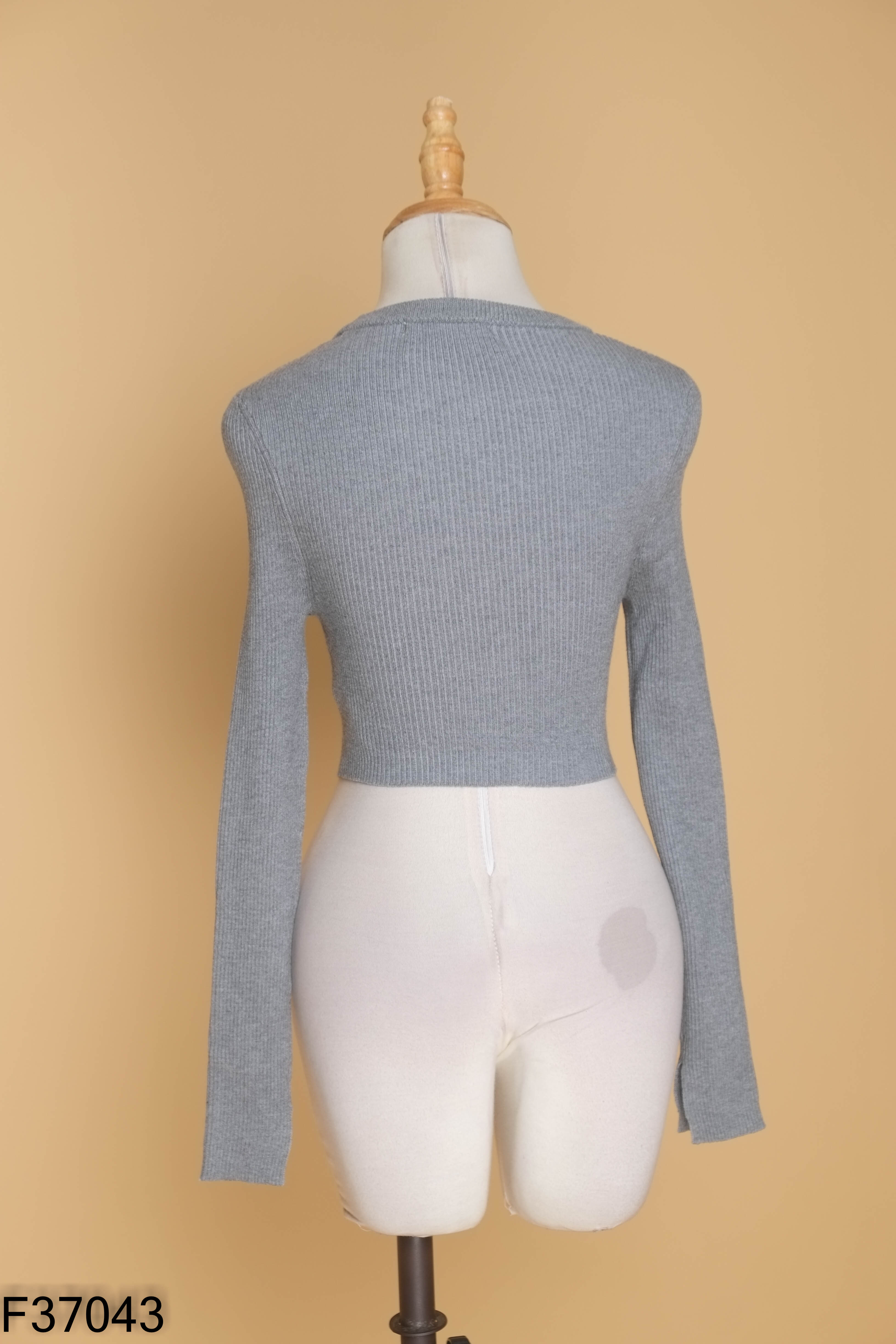 Áo len croptop YODY xám dài tay