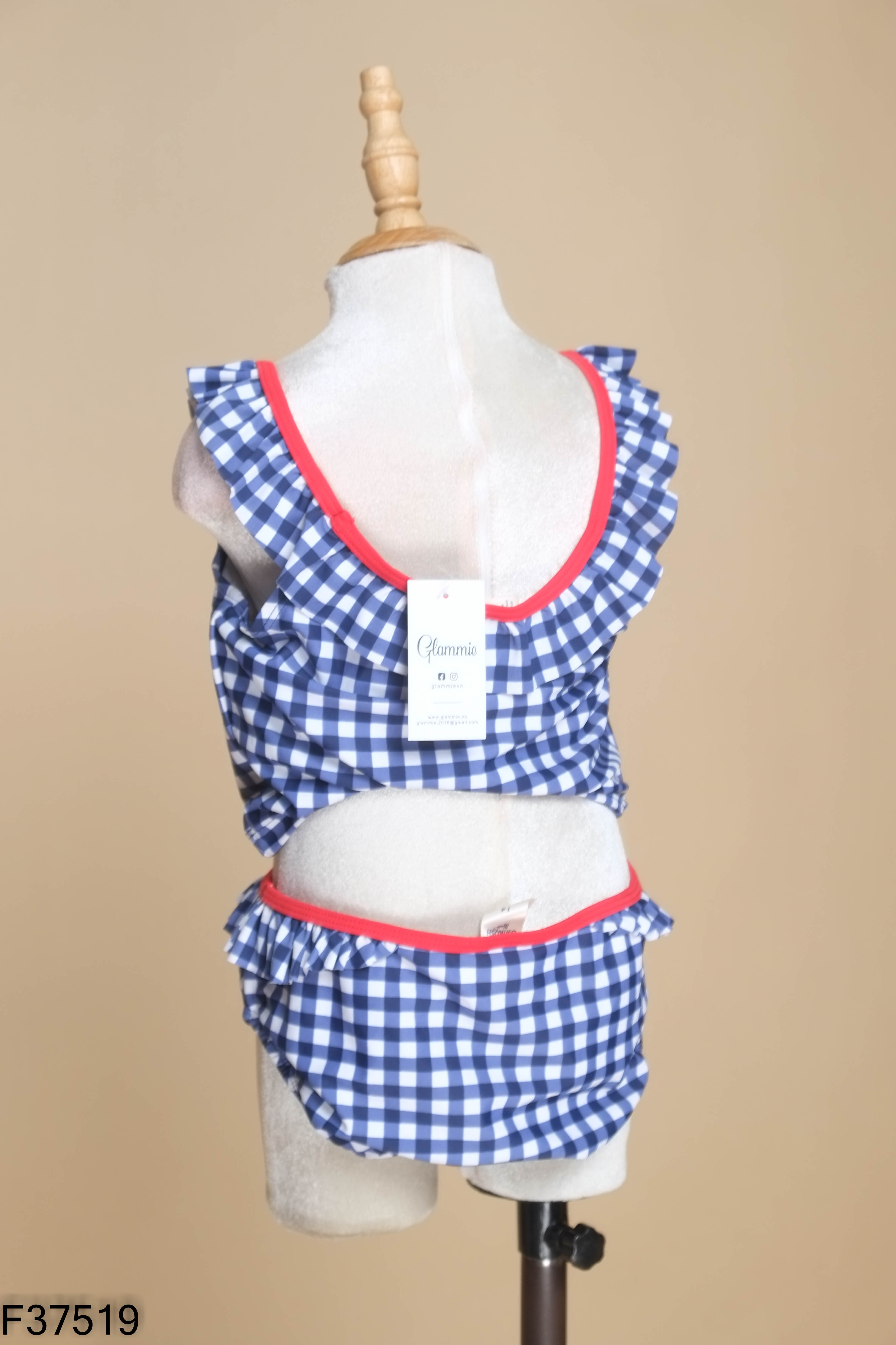 Set đồ bơi nâu chấm bi