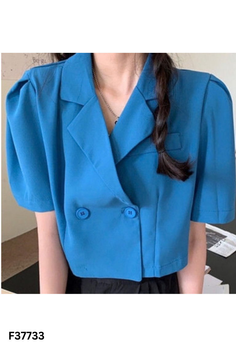 Áo khoác vest I&K xanh dáng ngắn