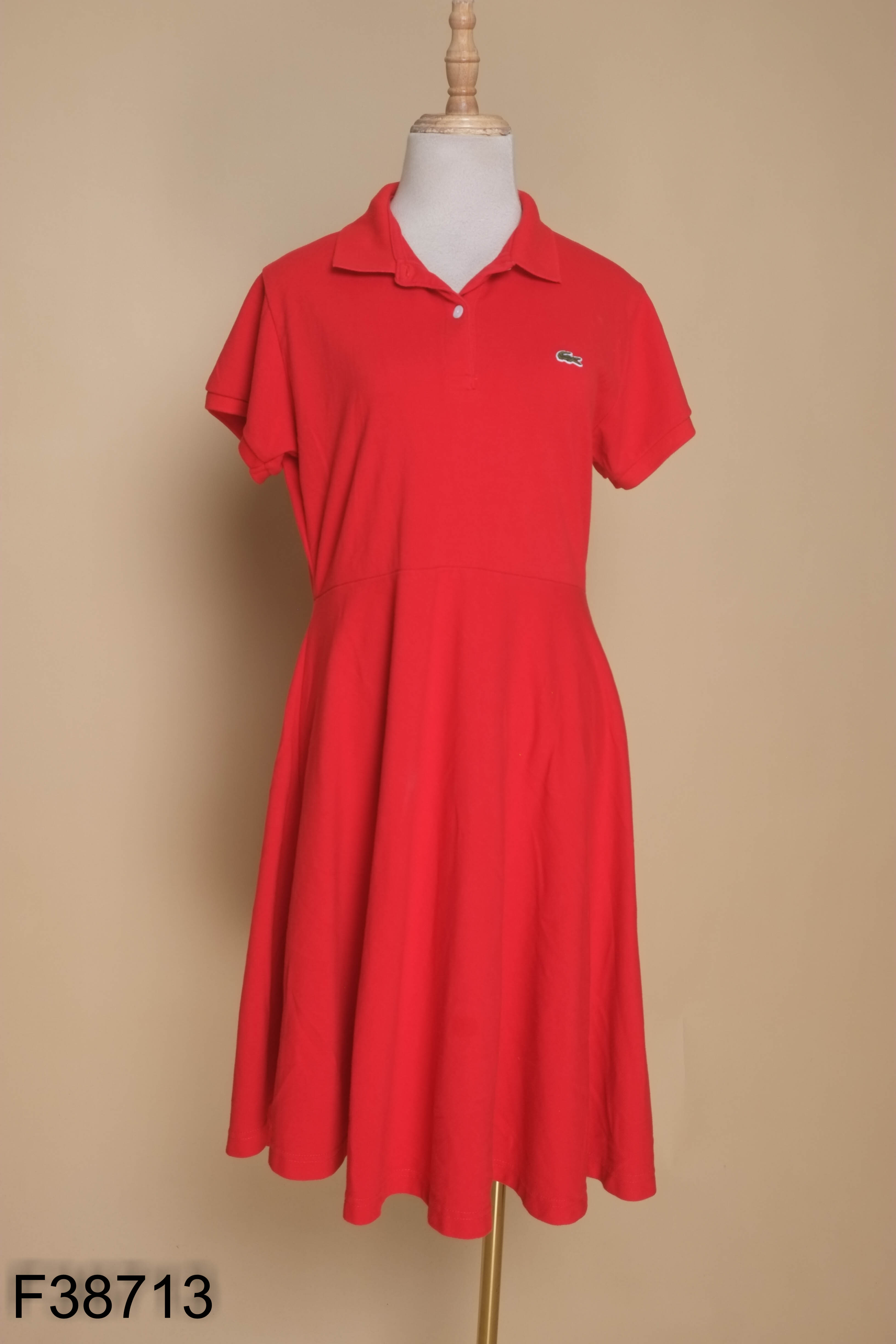 Váy LACOSTE (xuất) đỏ cổ polo