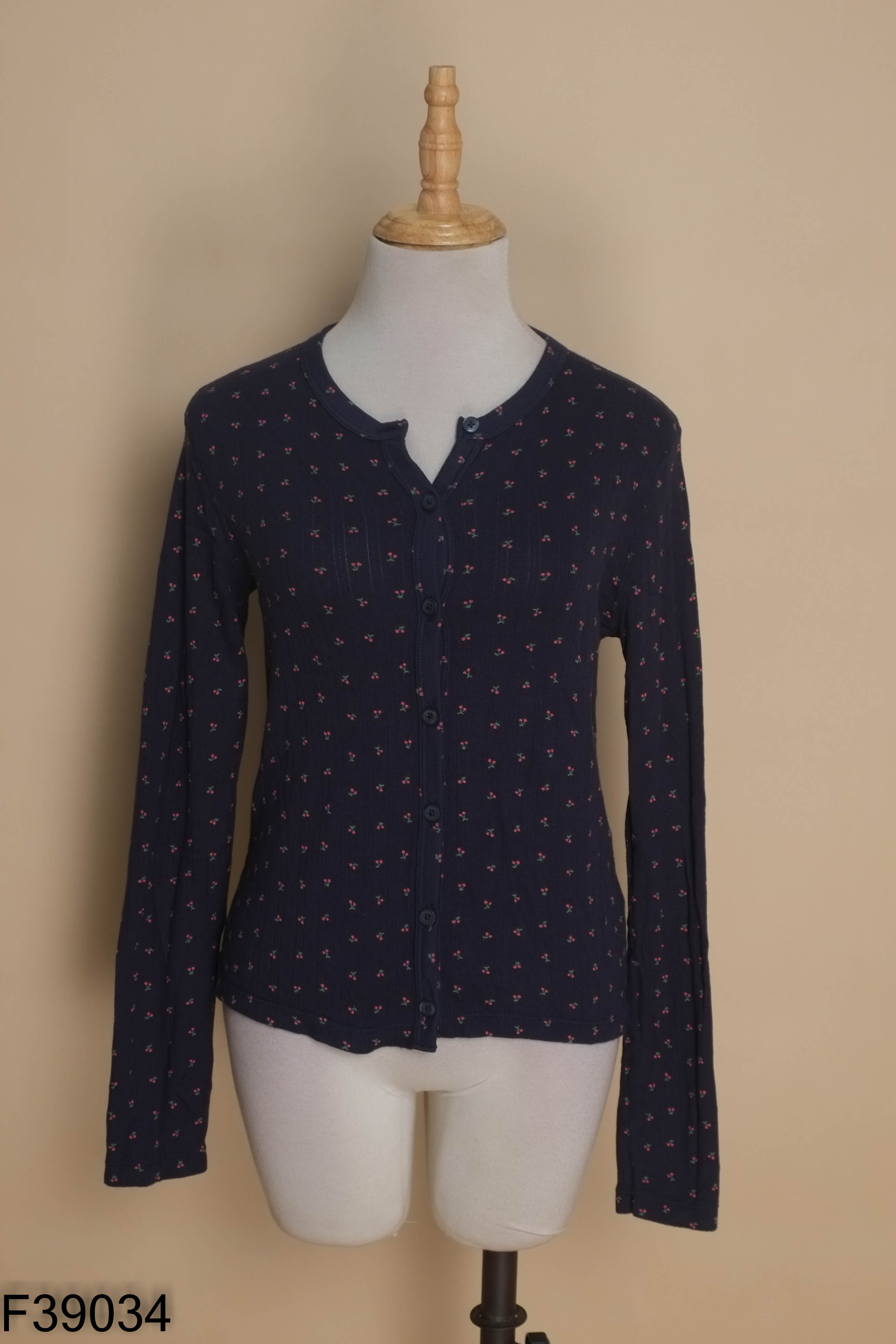 Áo cardigan xanh UNIQLO họa tiết