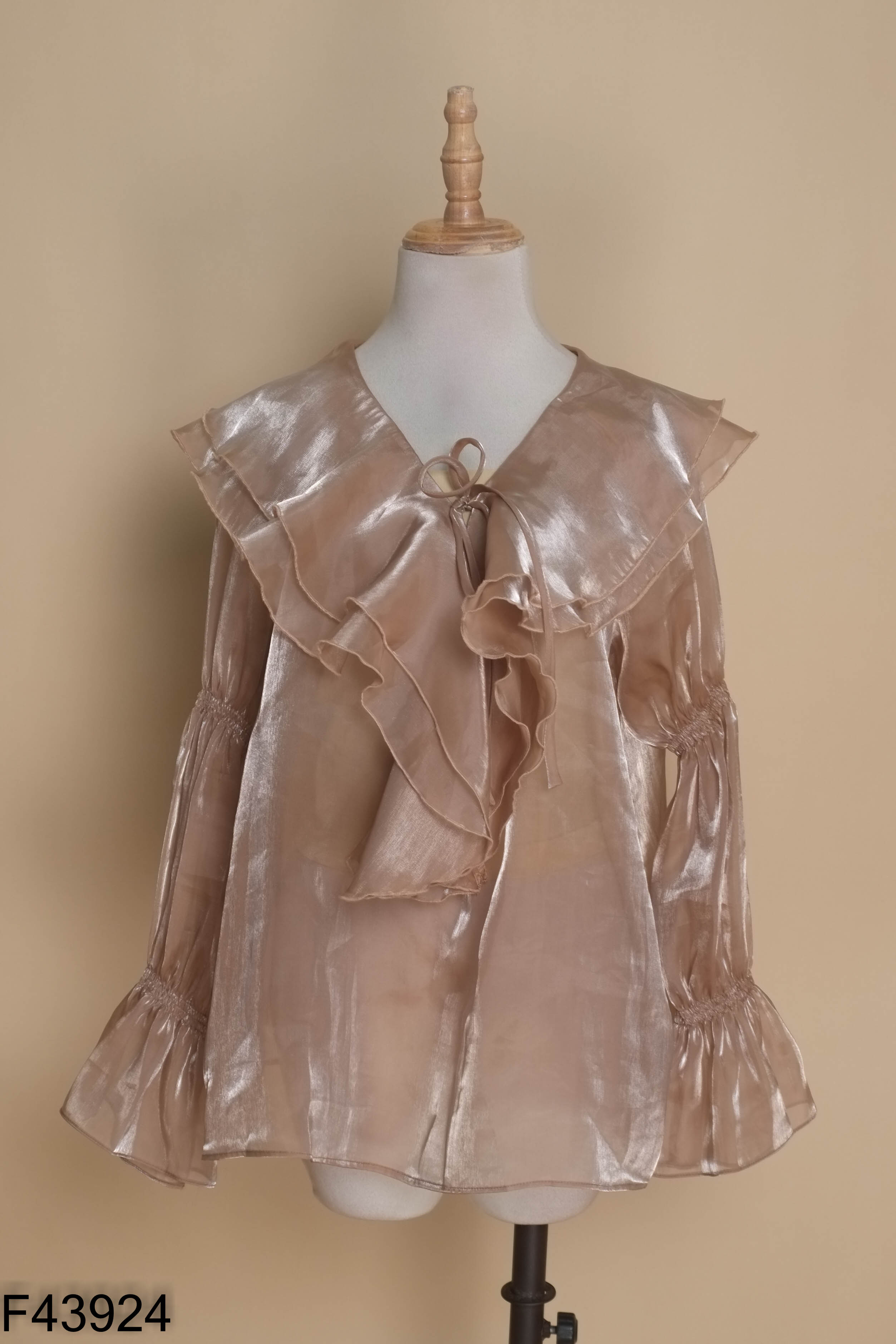 Áo organza nâu kèm áo trong