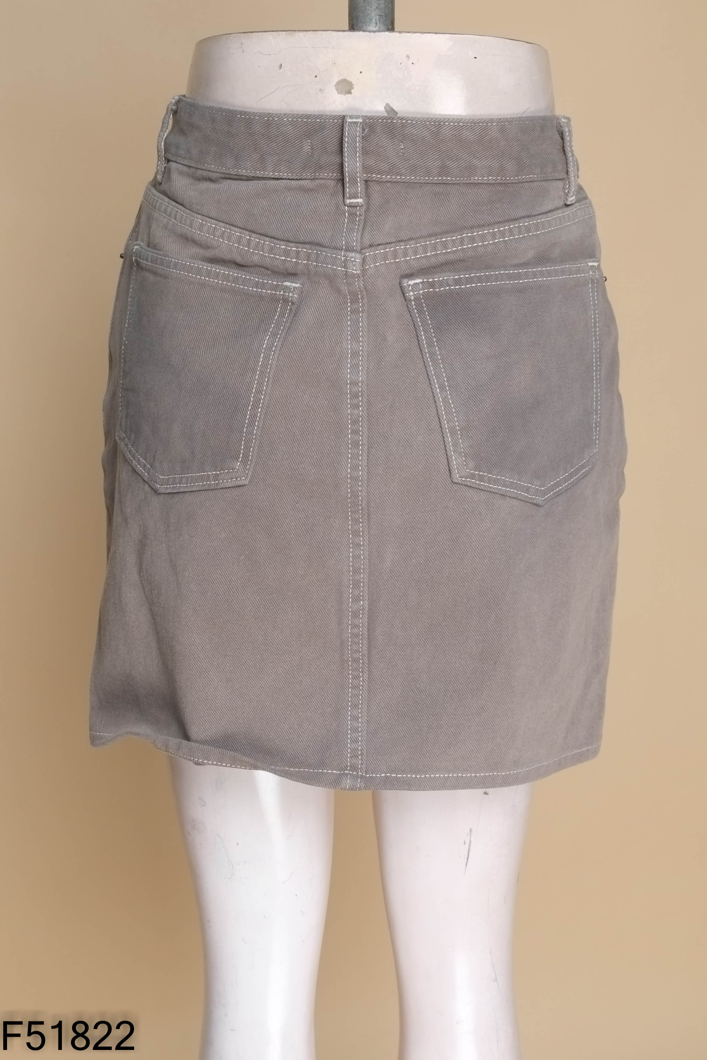 Chân váy jeans LIBE xám xanh