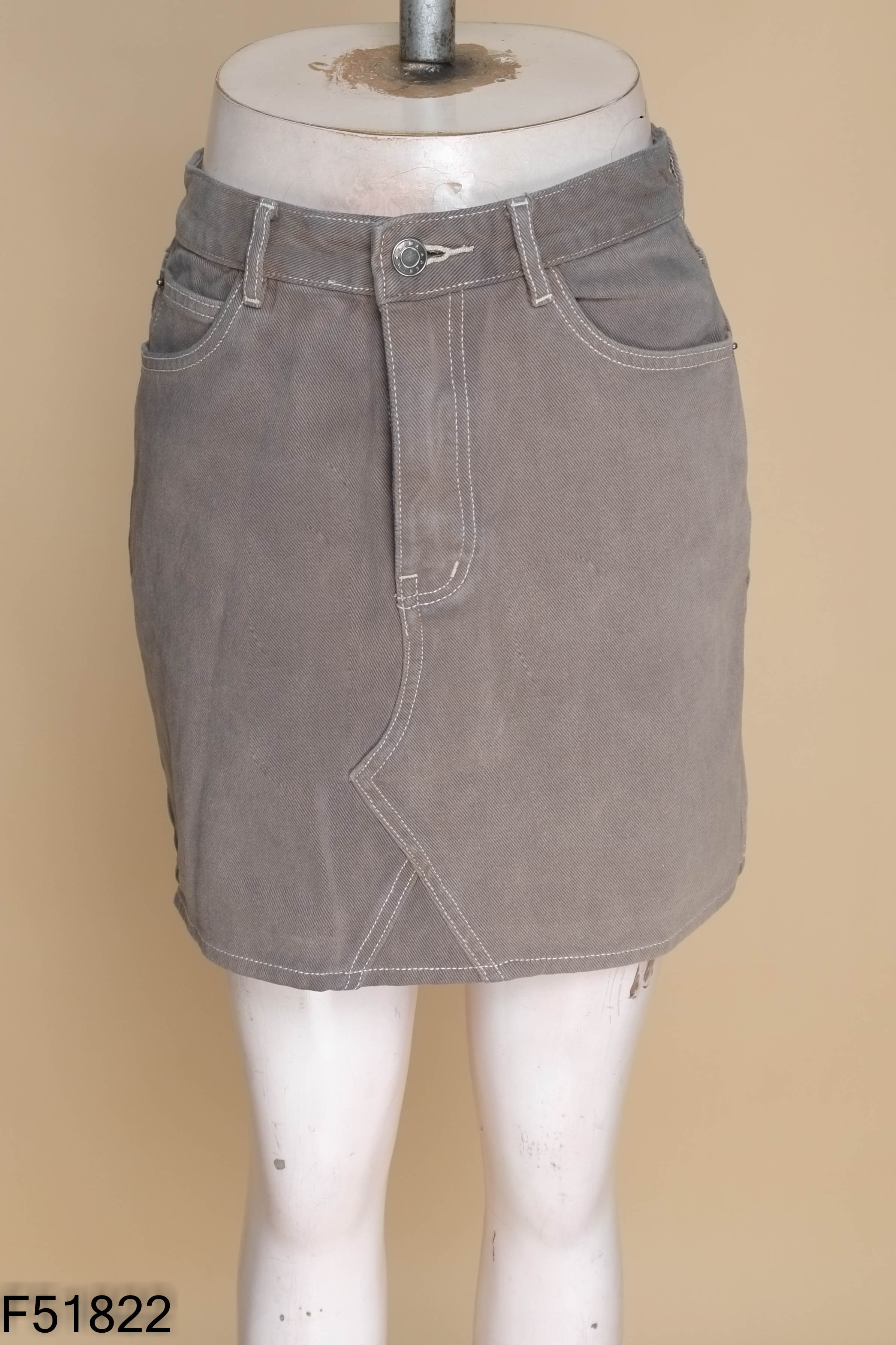 Chân váy jeans LIBE xám xanh