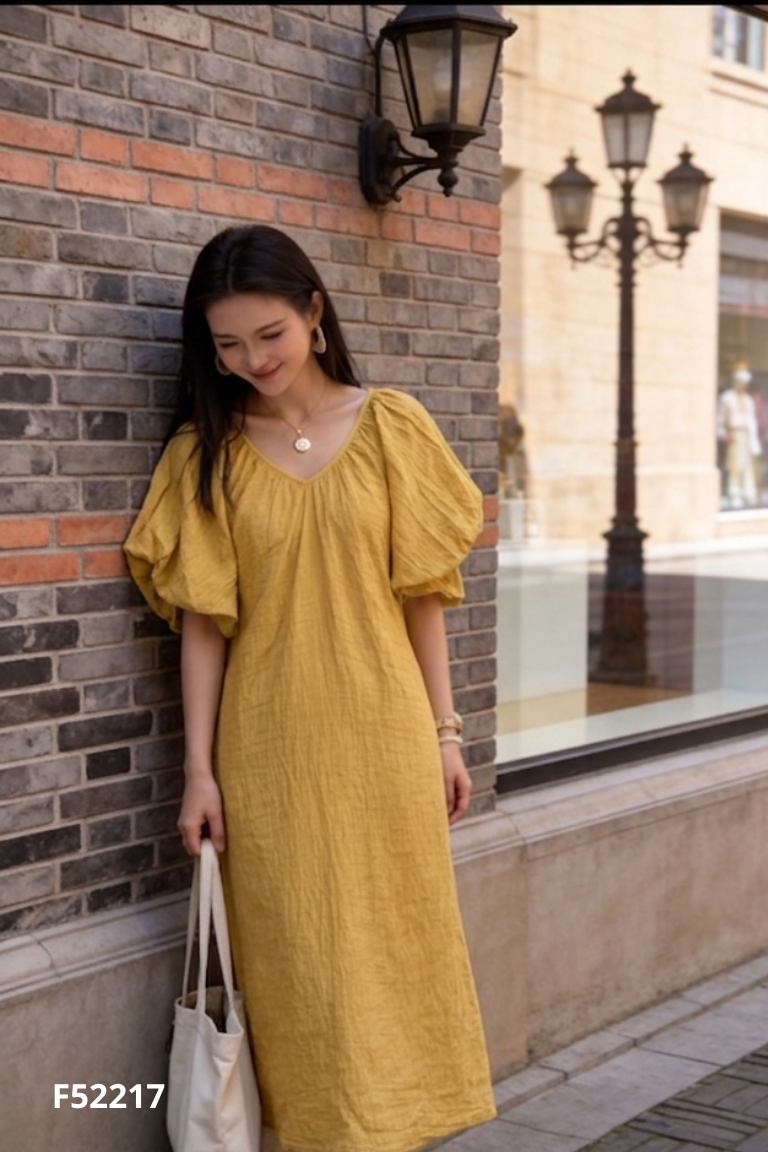 Váy LINH ĐAN đũi vàng