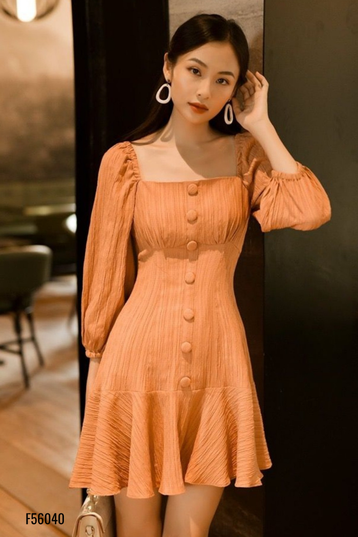Váy cam đất RECHIC phối cúc