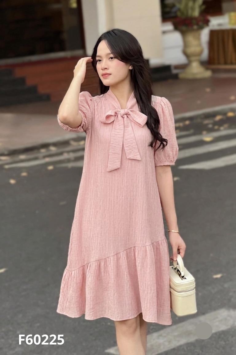 Váy đũi hồng dài HONEY