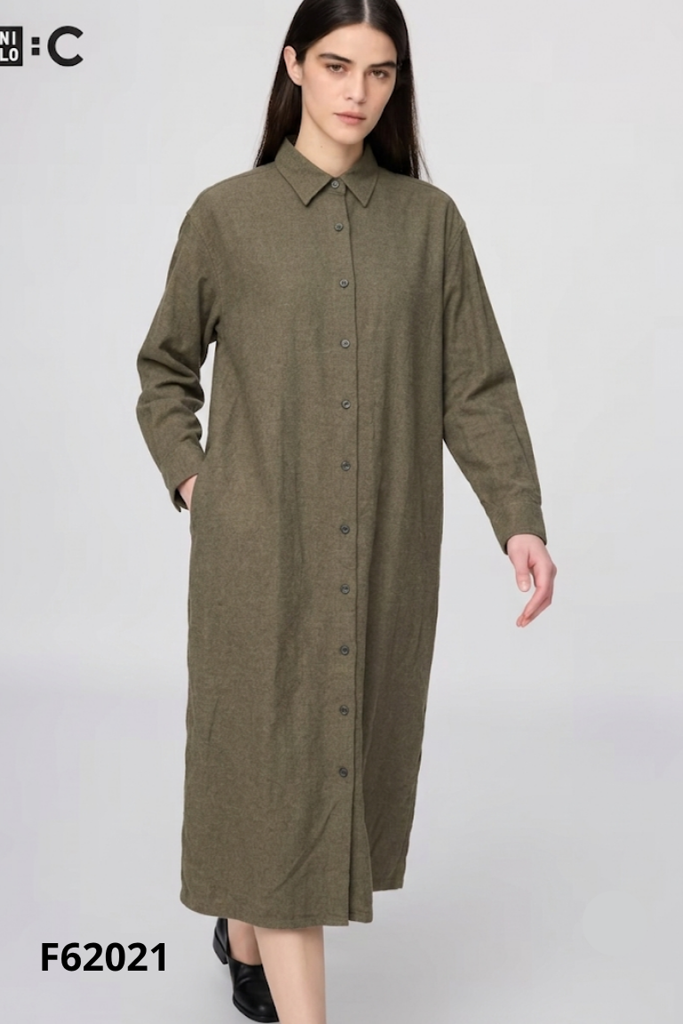 Váy sơ mi xanh UNIQLO