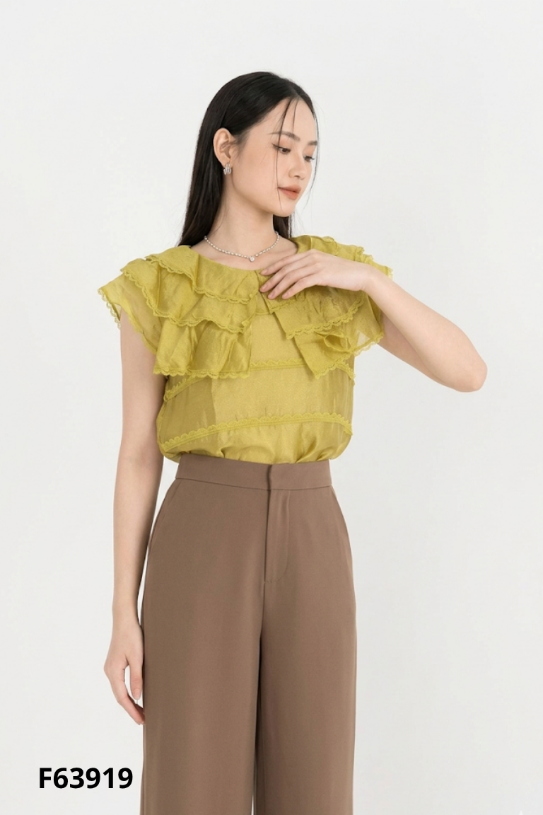 Áo voan xanh cốm