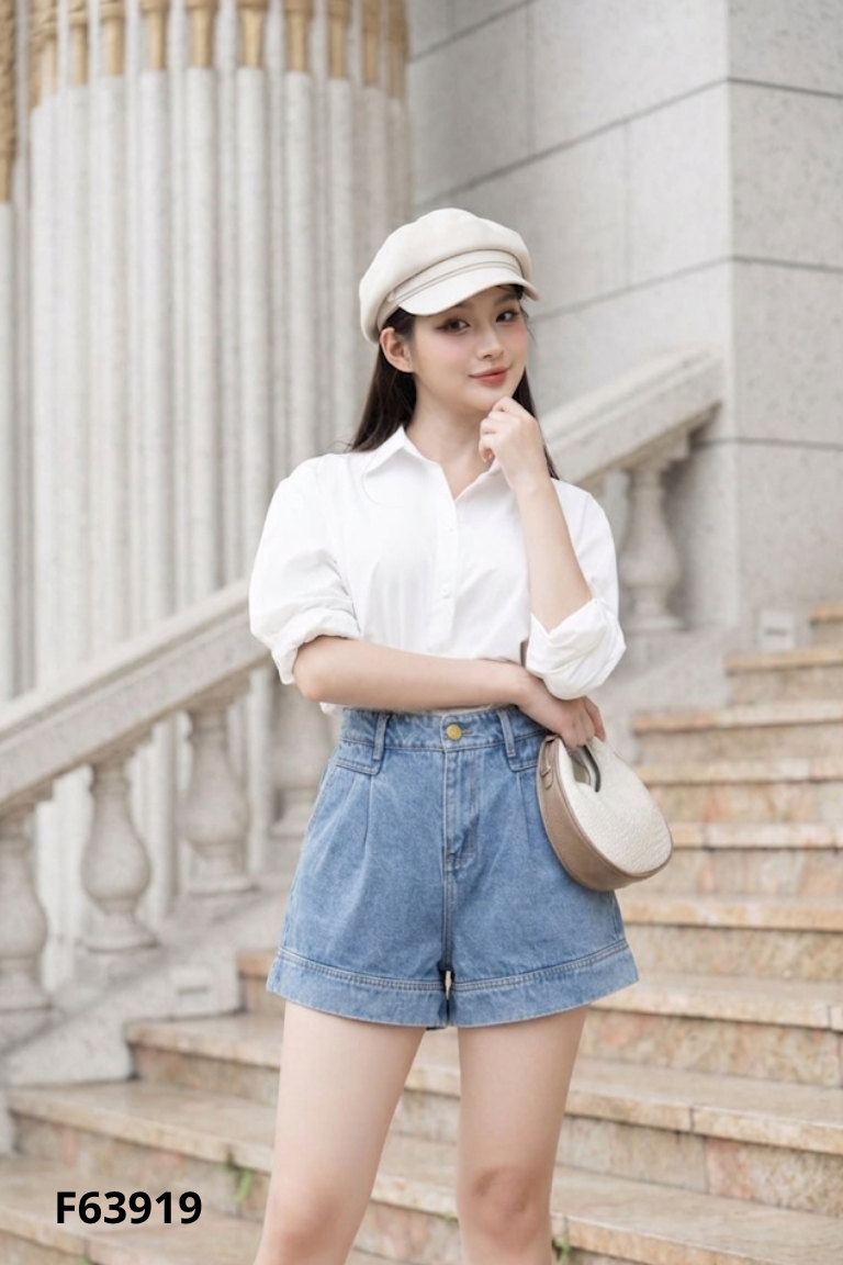 Quần short jean xanh nhạt