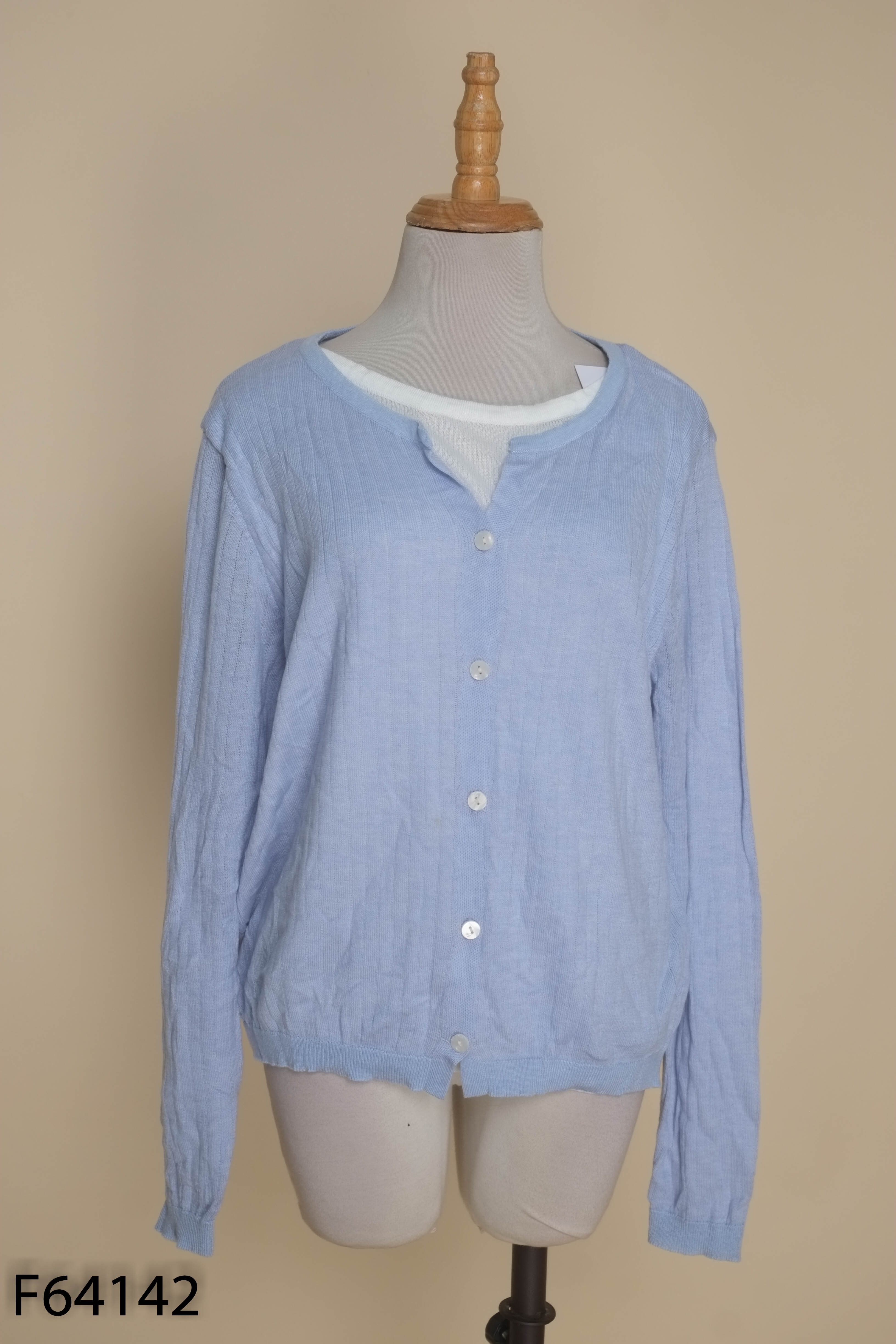 Áo cardigans xanh mỏng