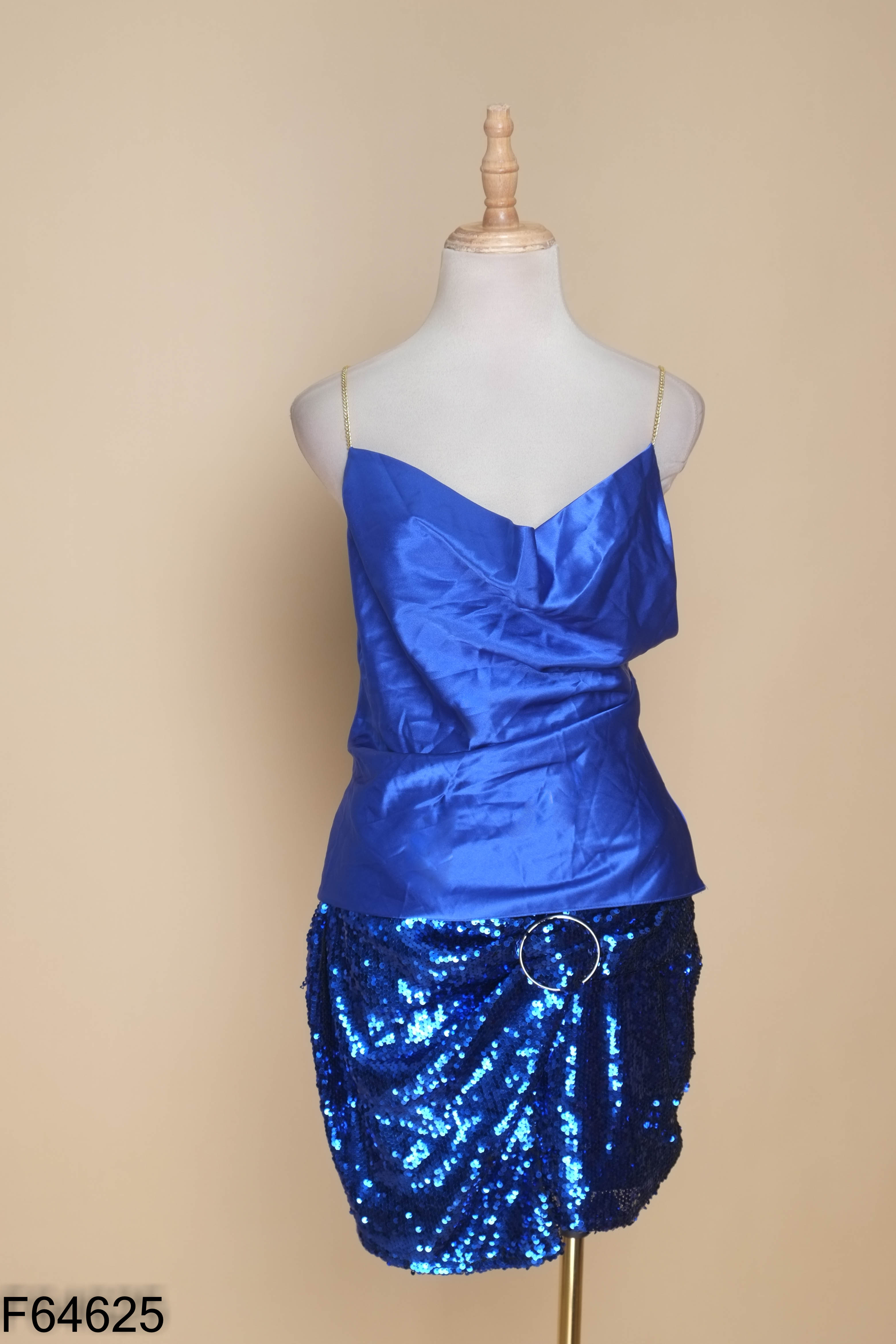 Set xanh dây+váy đính hạt BOOHOO