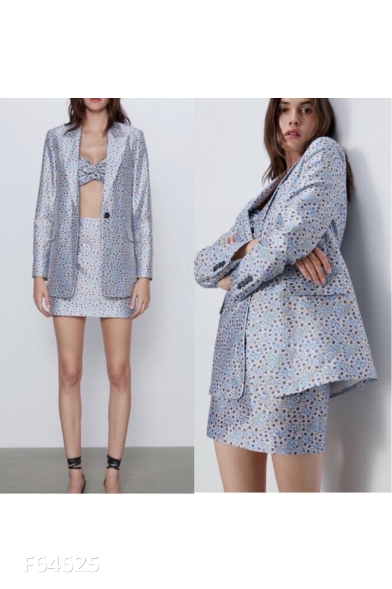 Áo blazer xanh hoa ZARA