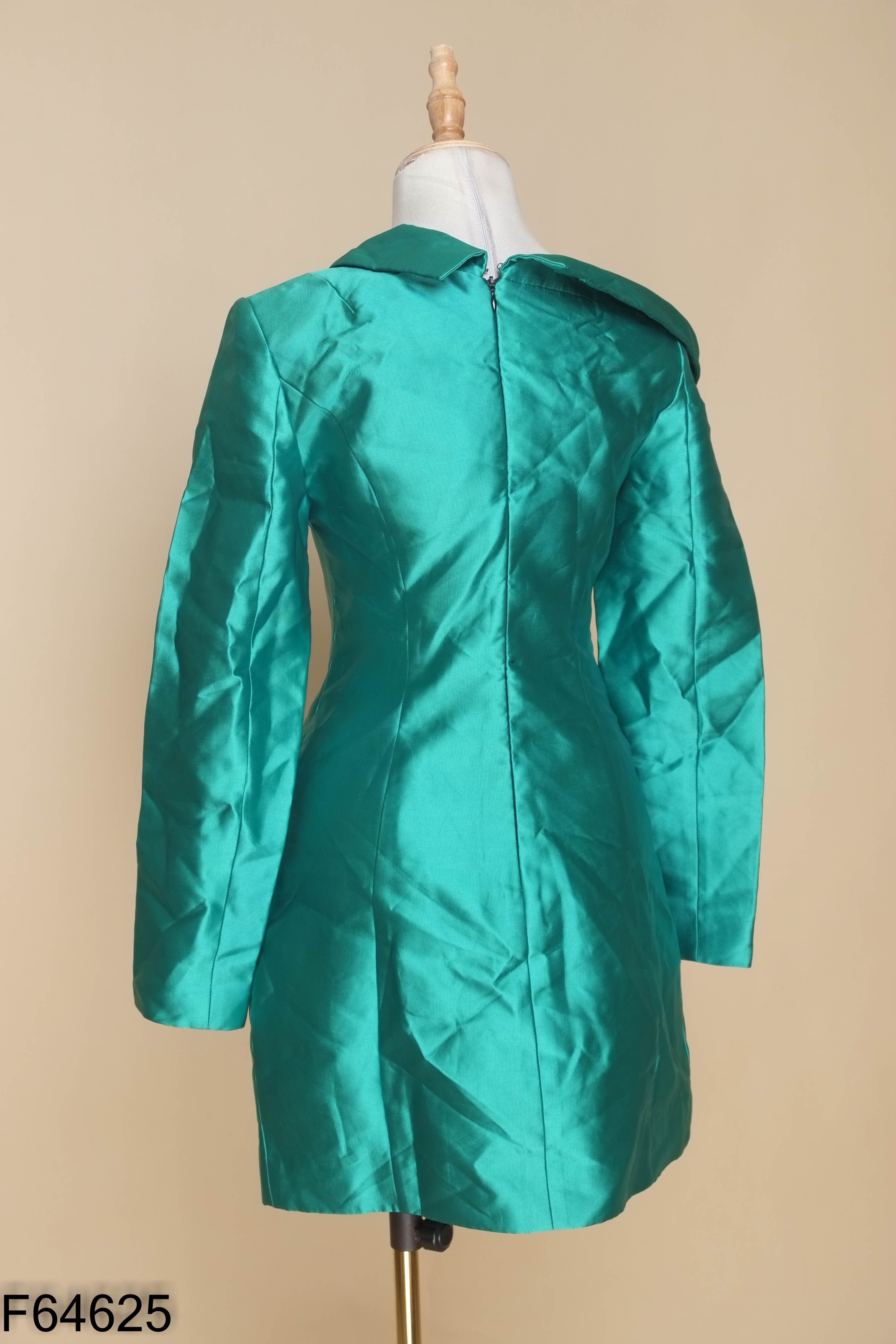 Váy xanh ELISE cúc bọc