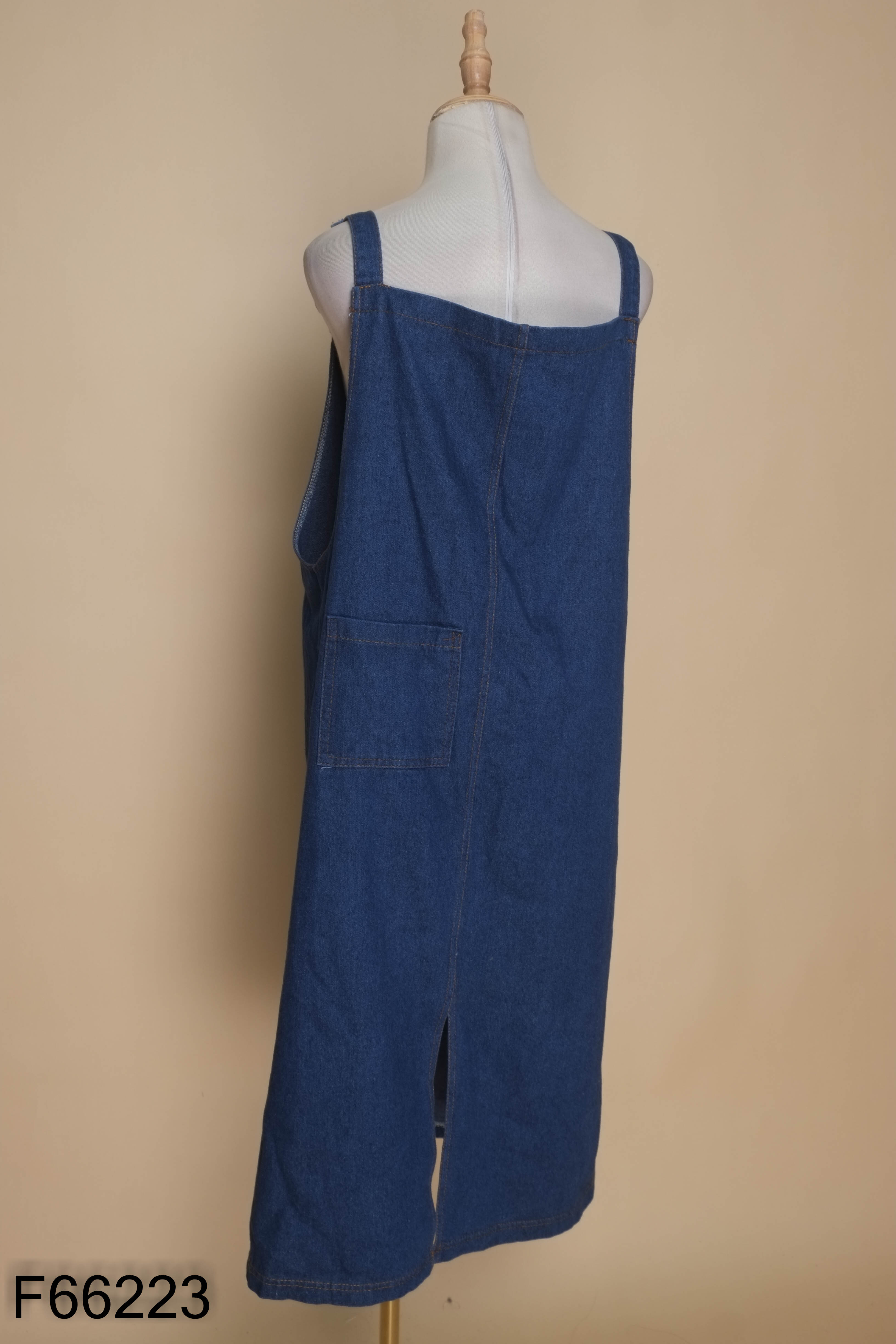 Váy yếm jeans trơn xanh