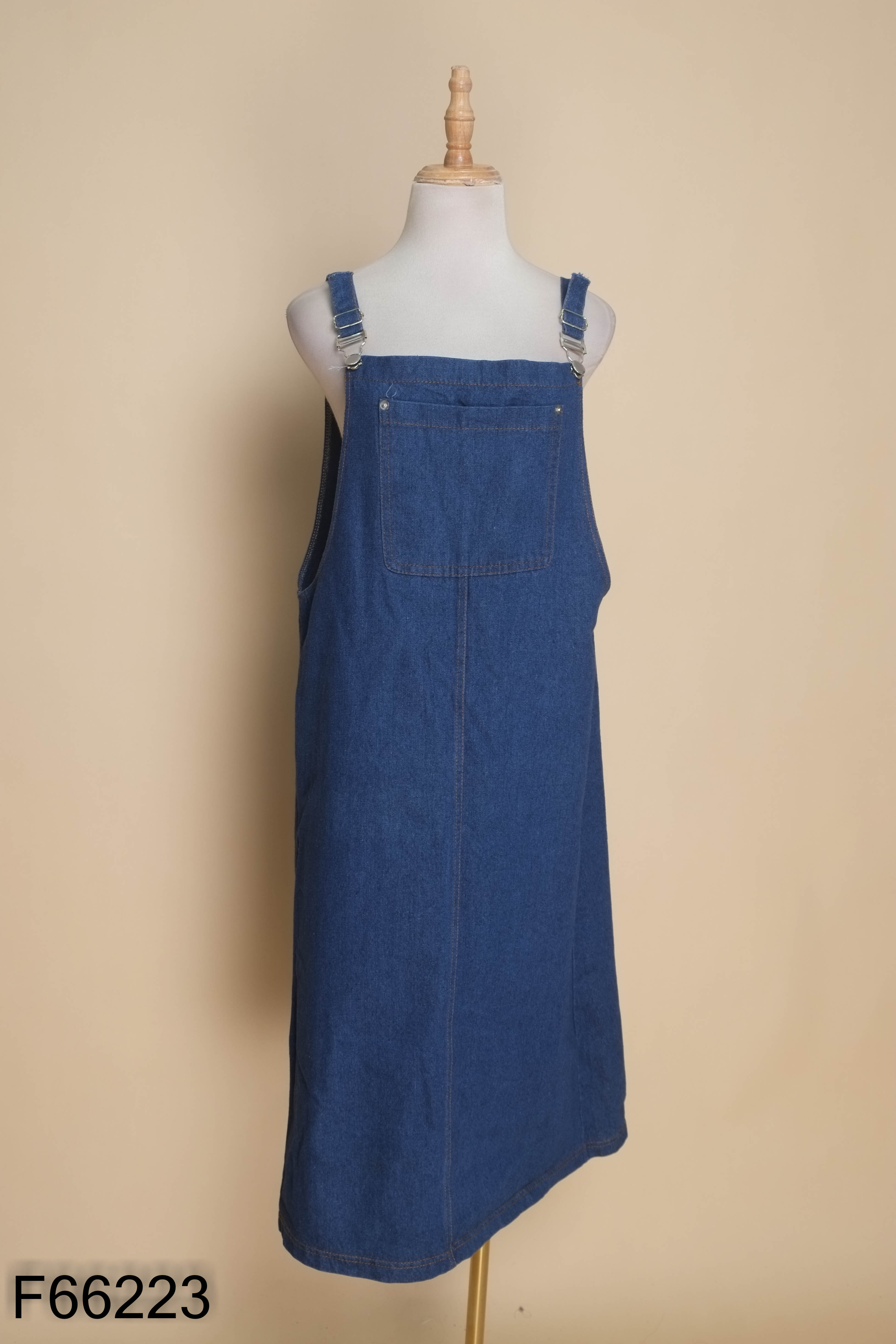 Váy yếm jeans trơn xanh