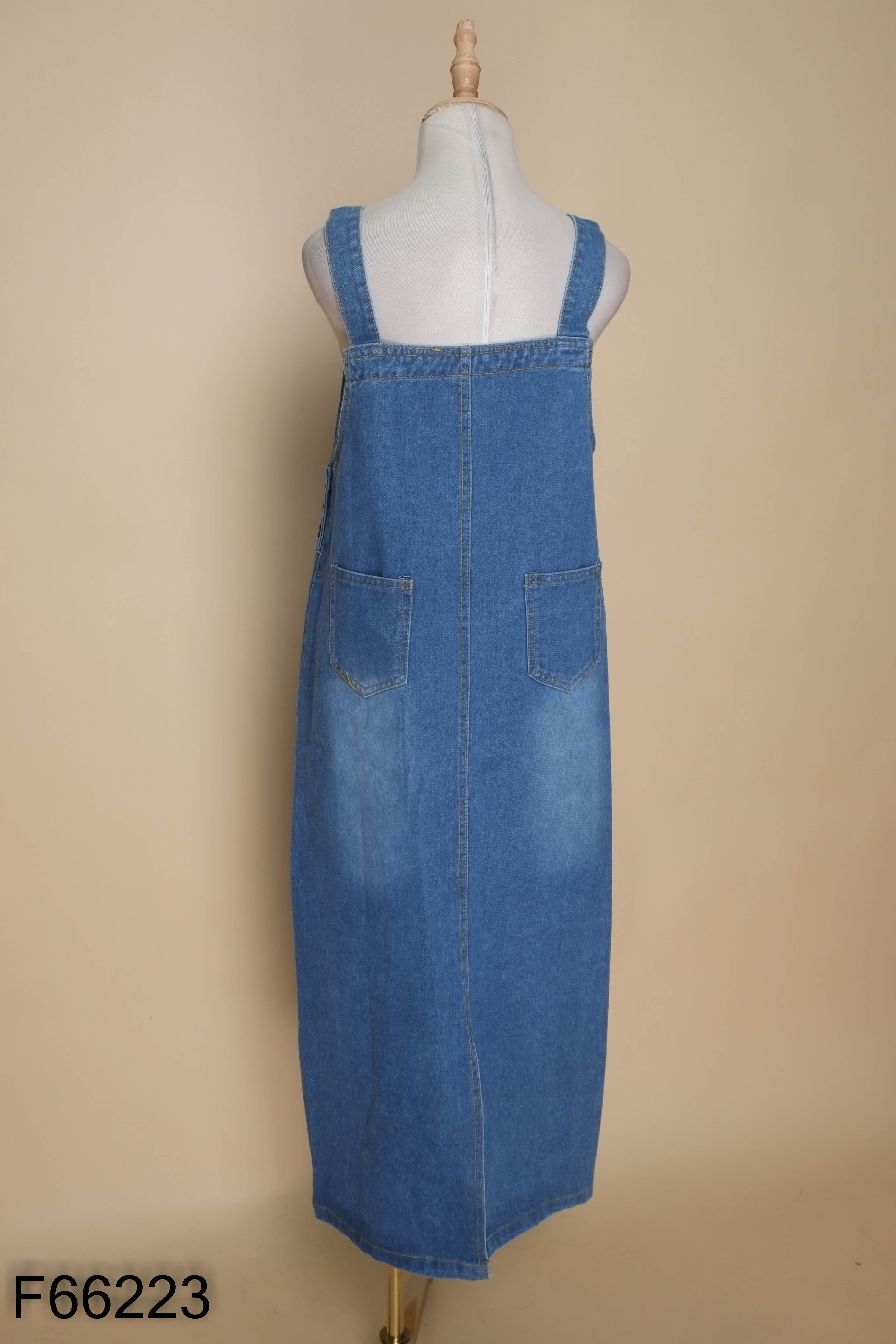 Váy yếm jeans xanh dài