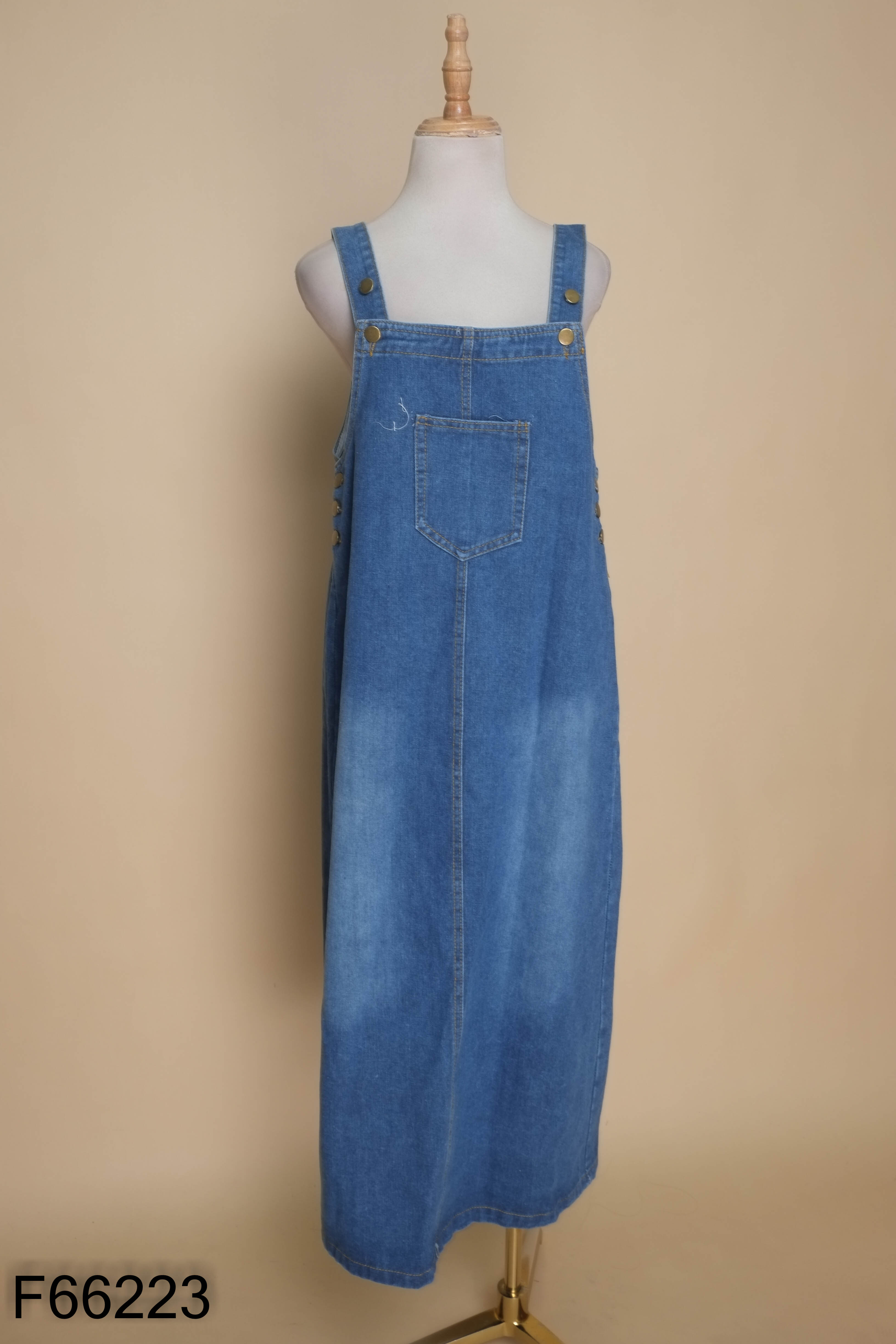 Váy yếm jeans xanh dài
