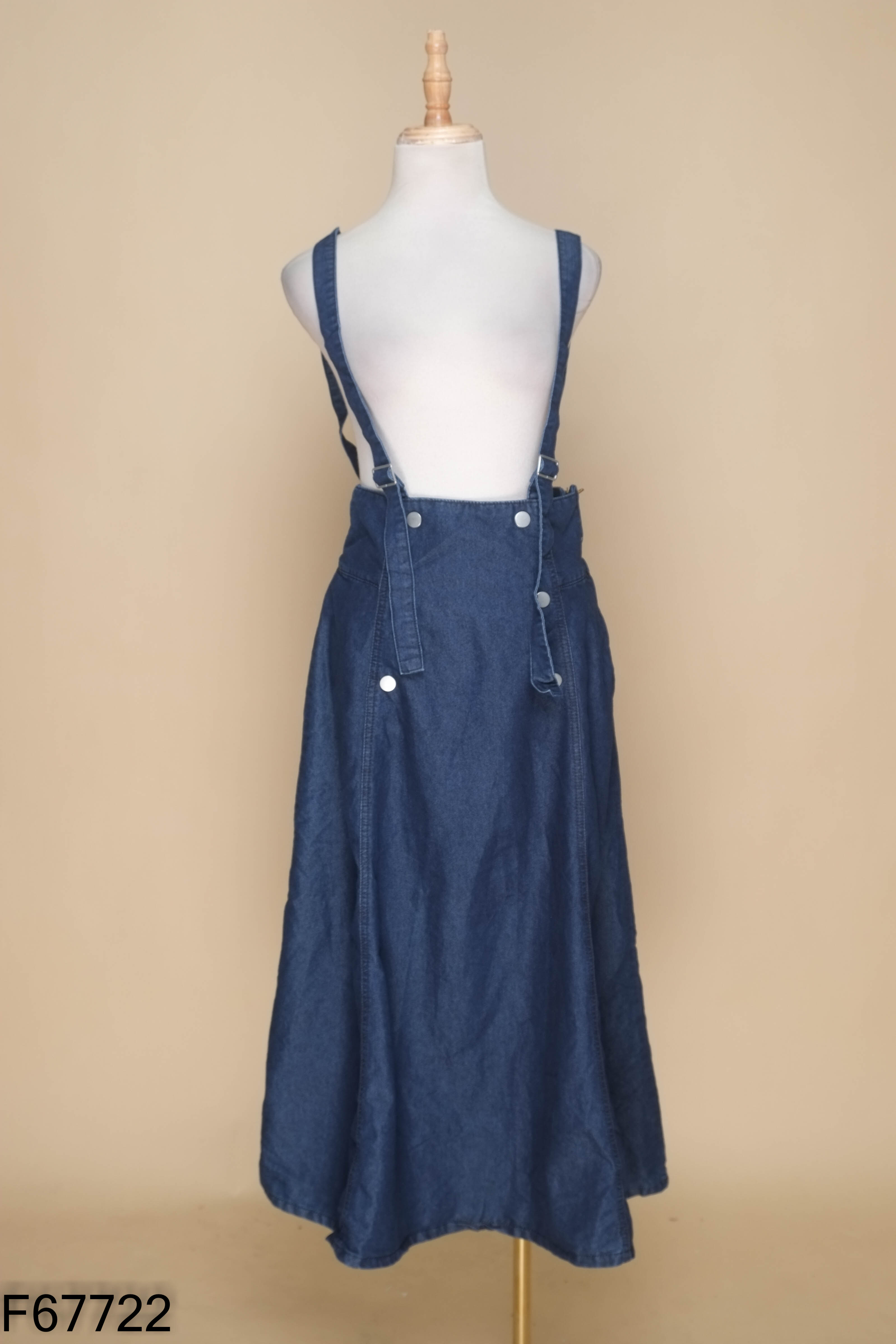 Váy jeans xanh chun lưng