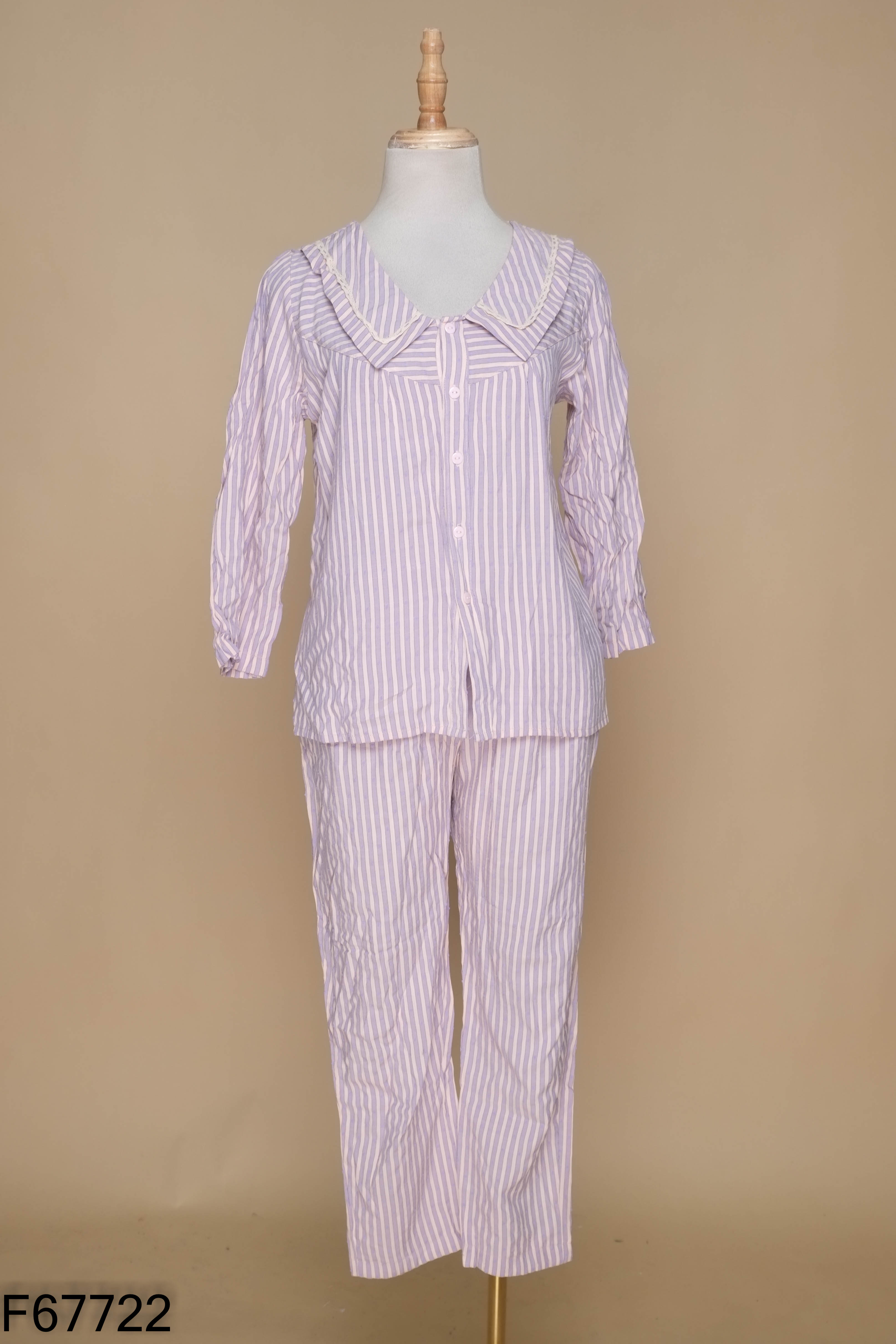 Set bộ ngủ hồng kẻ+quần
