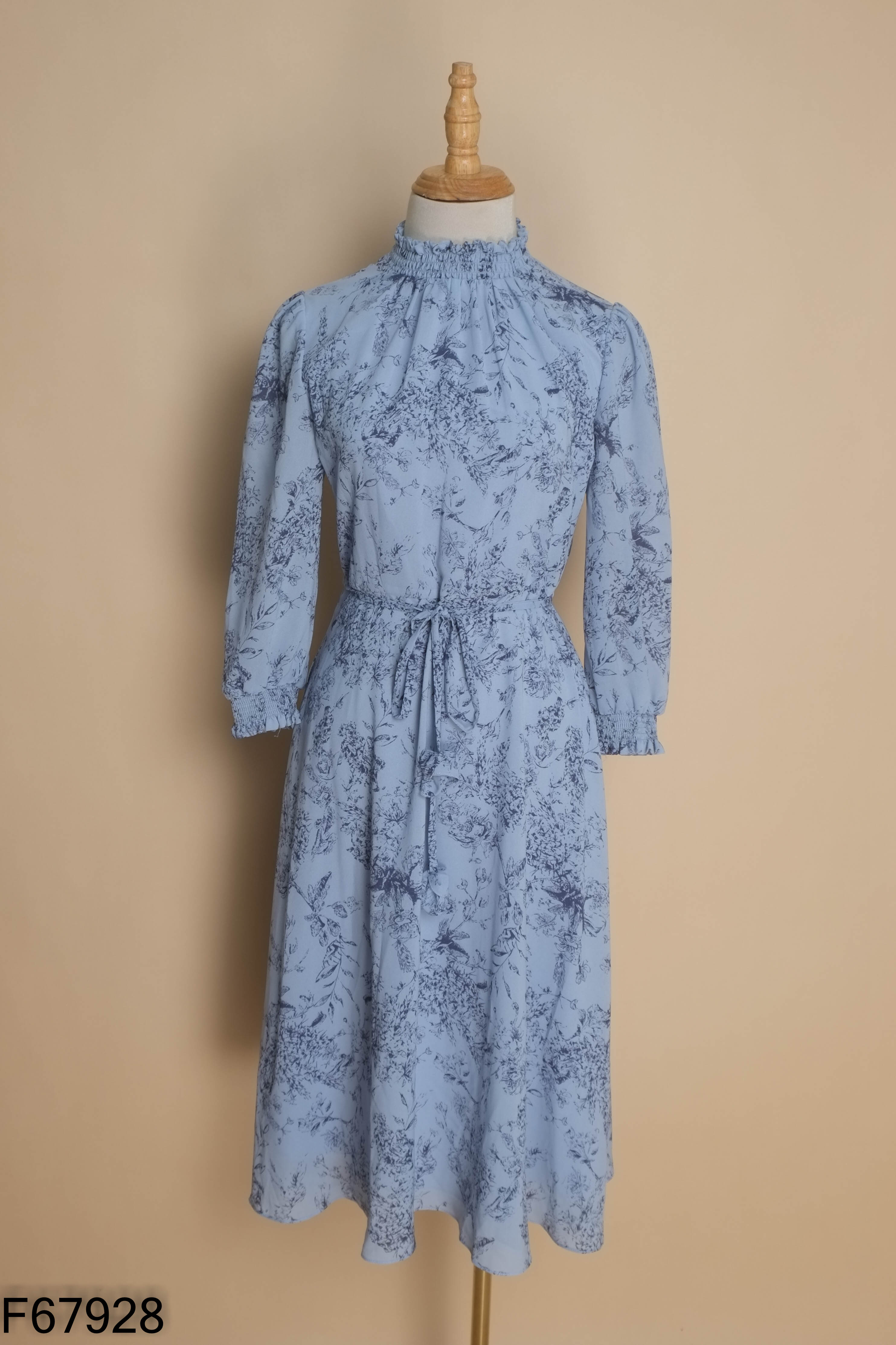 Váy xanh CHICLAND họa tiết