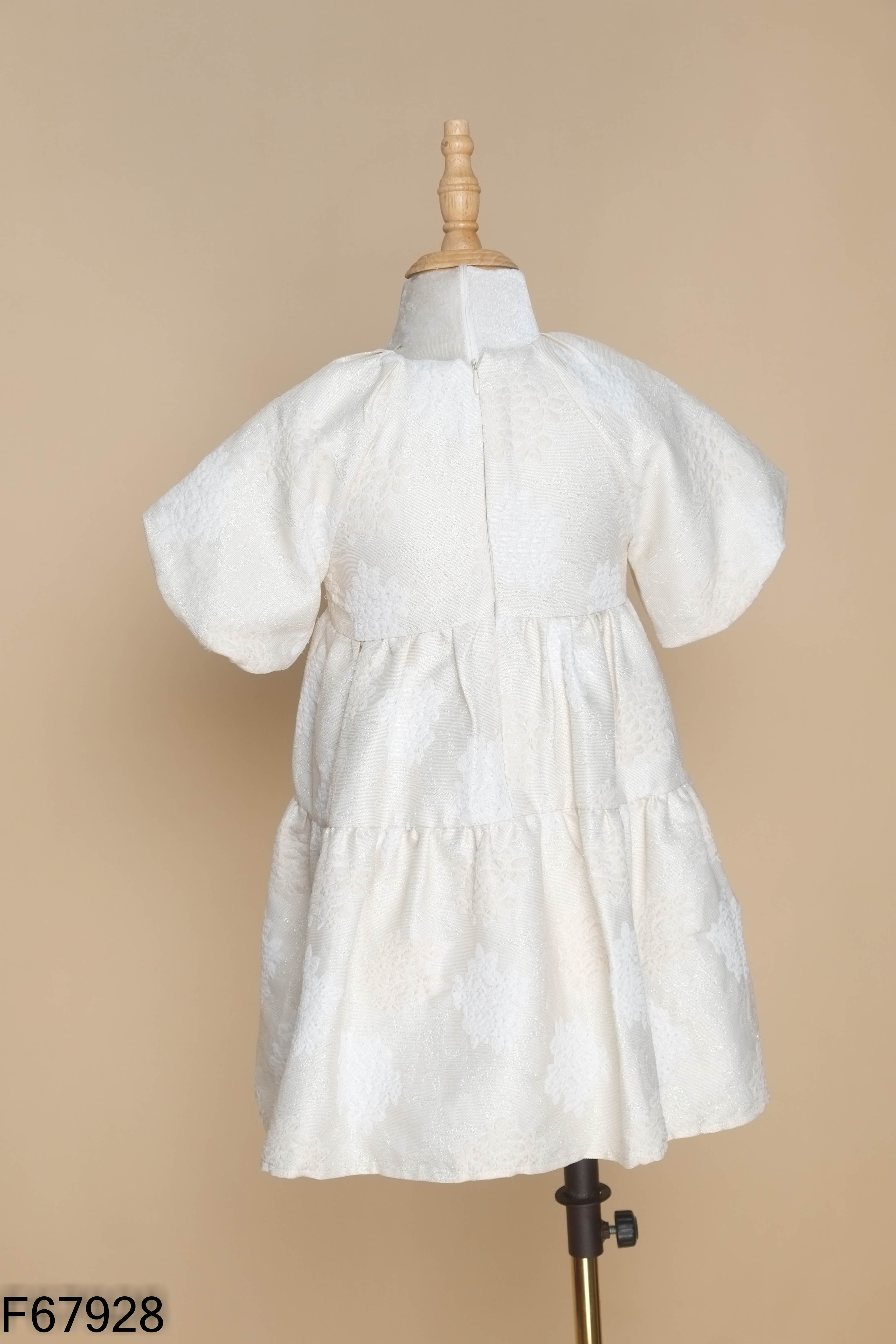 Váy be phối hoa IVY MODA tay phồng KIDS