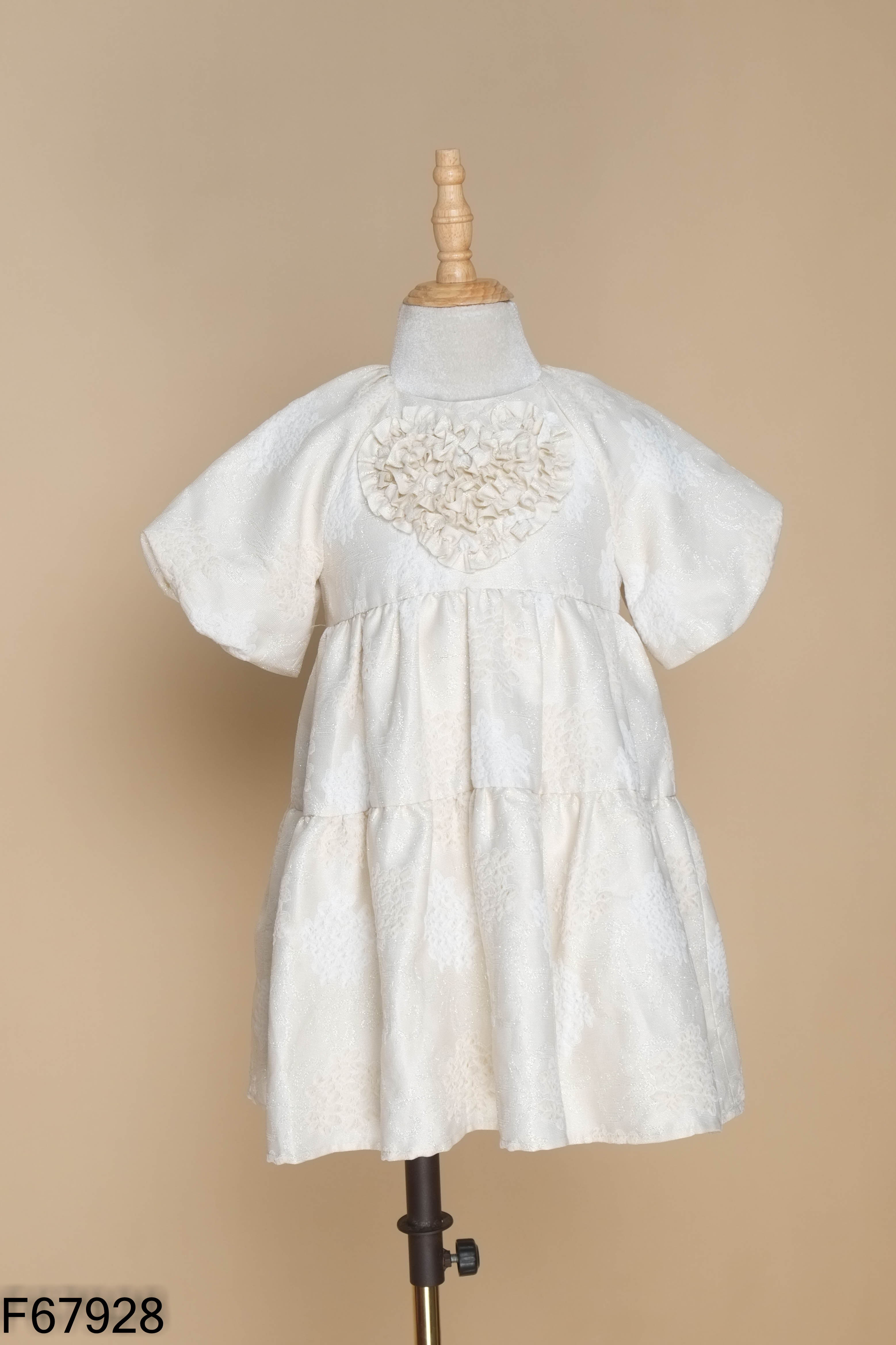 Váy be phối hoa IVY MODA tay phồng KIDS