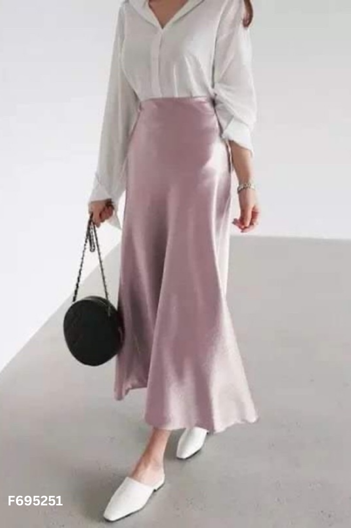Chân váy lụa ghi be