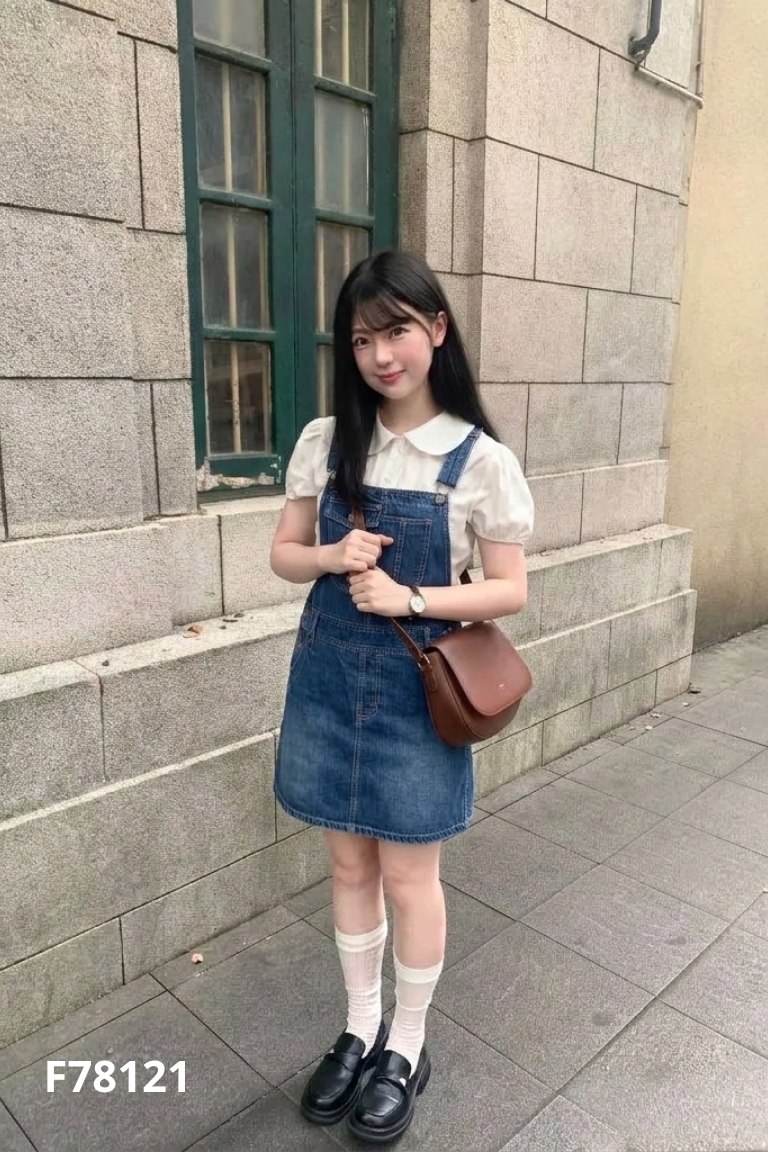 Quần yếm jeans xanh