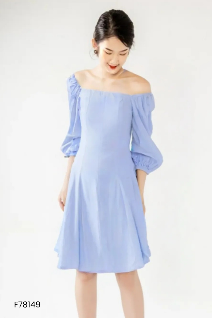 Váy xanh 20AGAIN cổ vuông