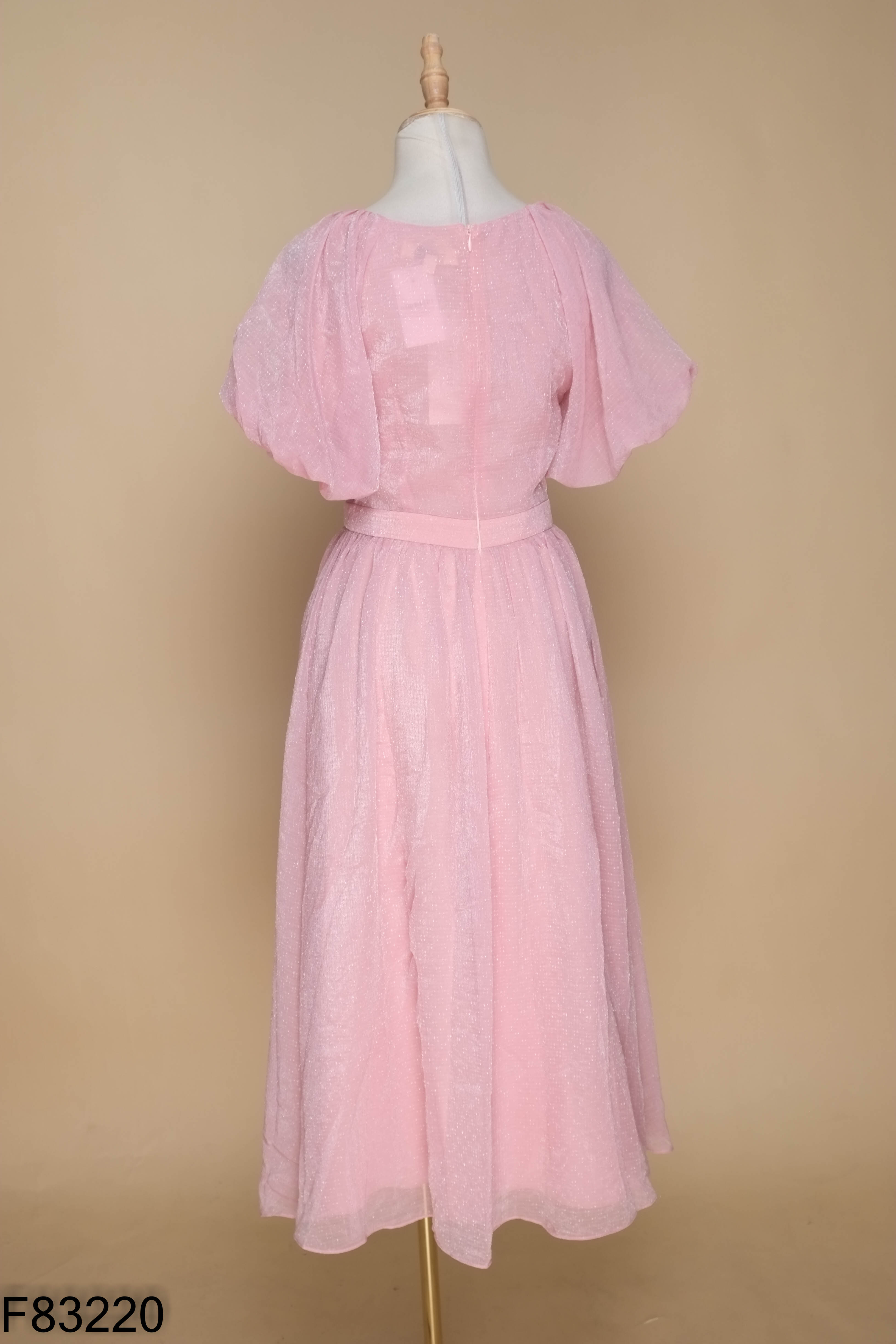 NEWTAG ELISE váy hồng tay bồng