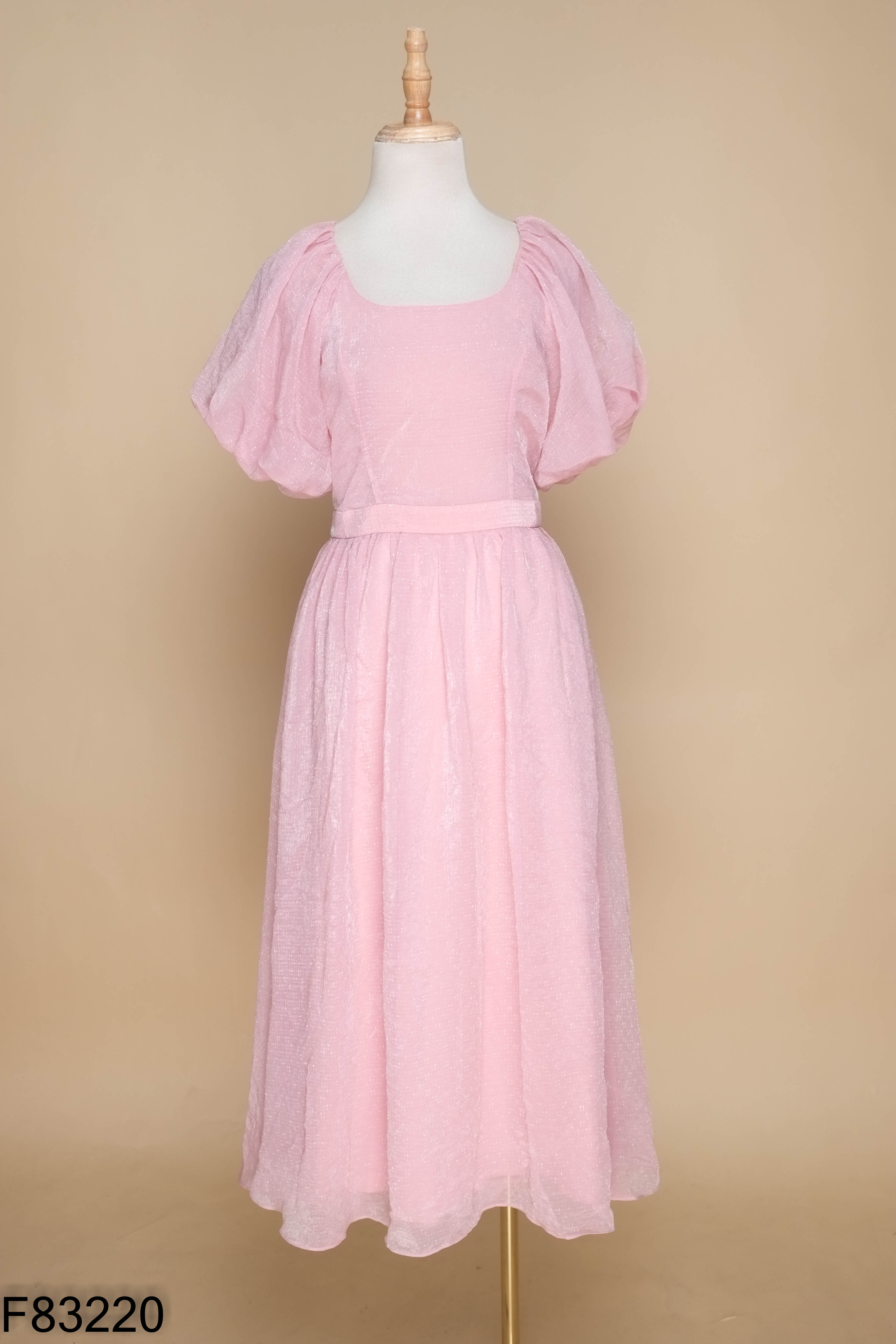 NEWTAG ELISE váy hồng tay bồng