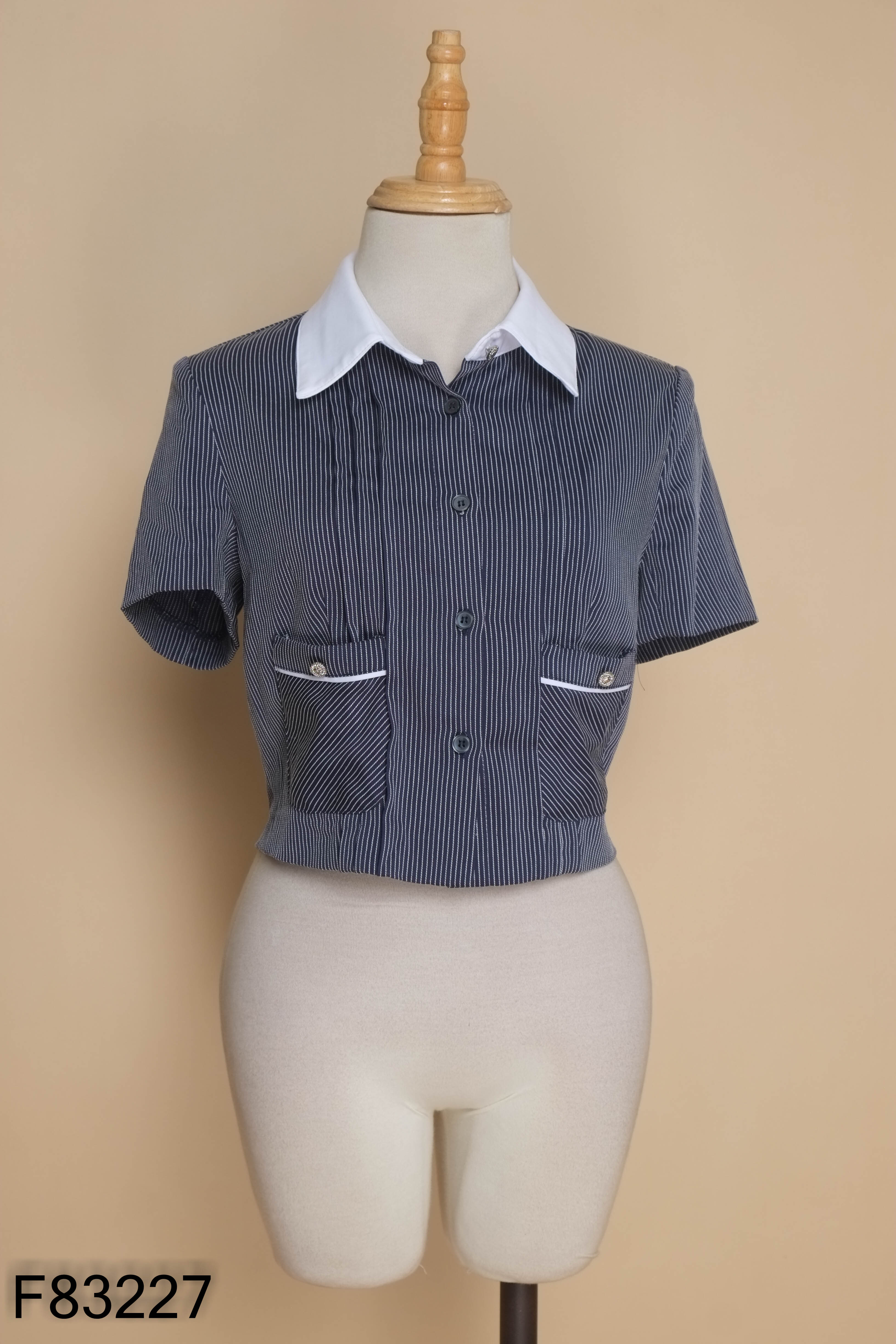 Áo xanh than EVA DE EVA sọc trắng