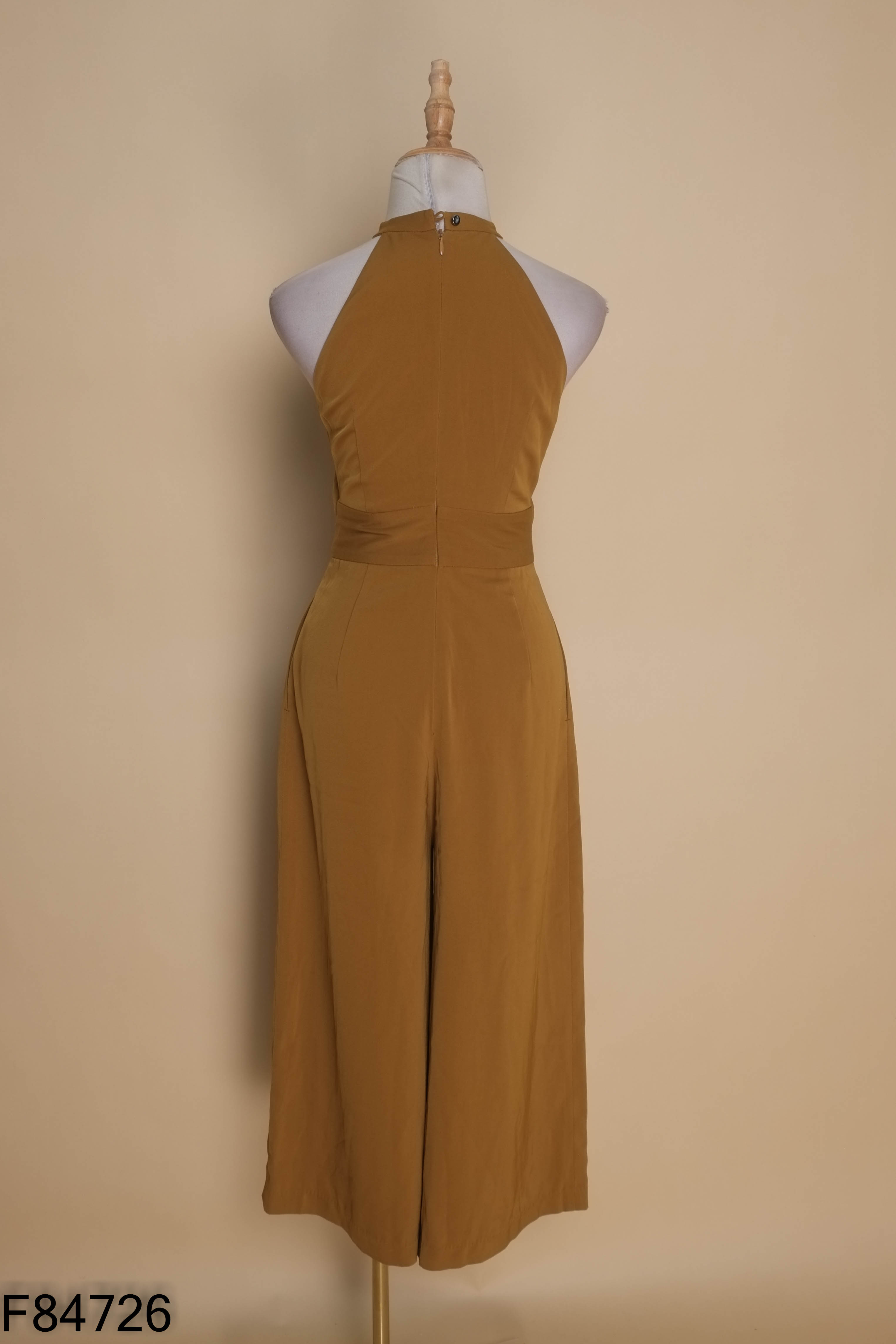 Jumpsuits UP TO SECONDS nâu cổ yếm