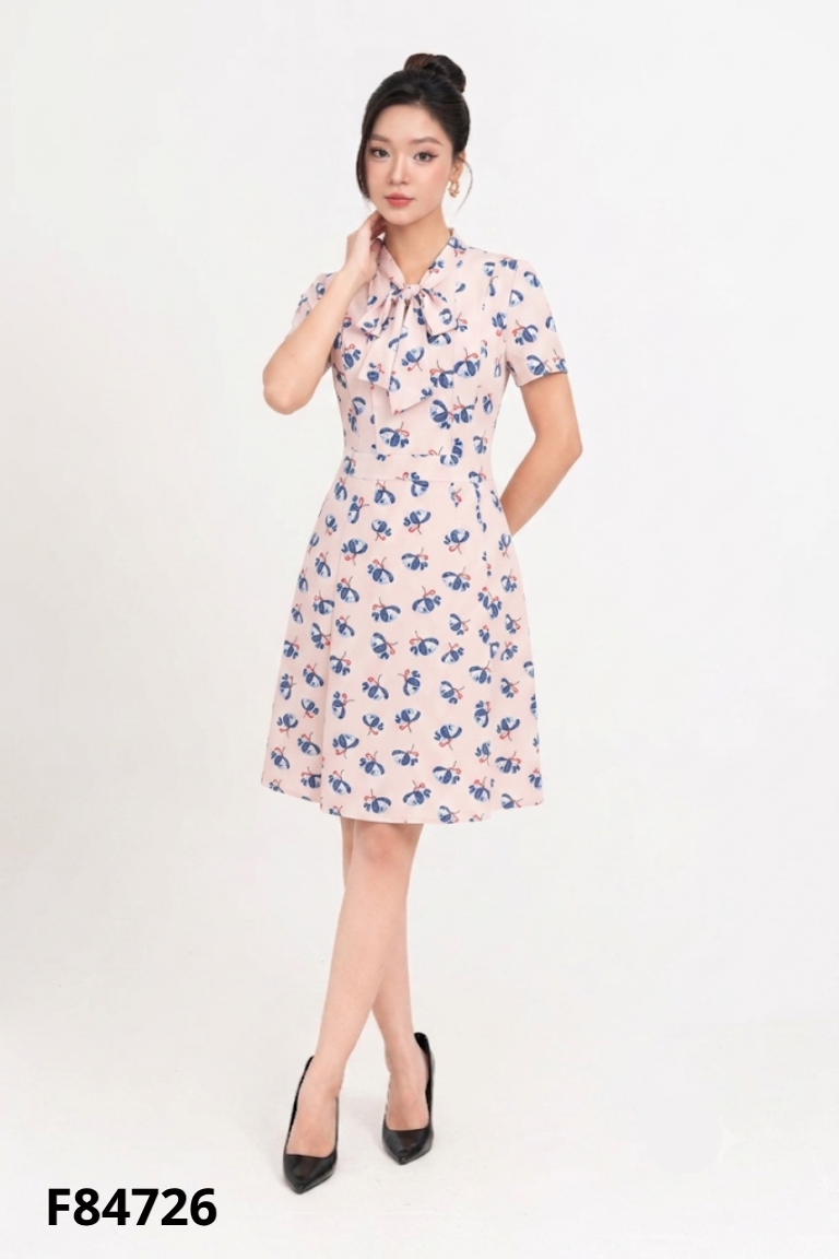 Váy IVY MODA hồng họa tiết