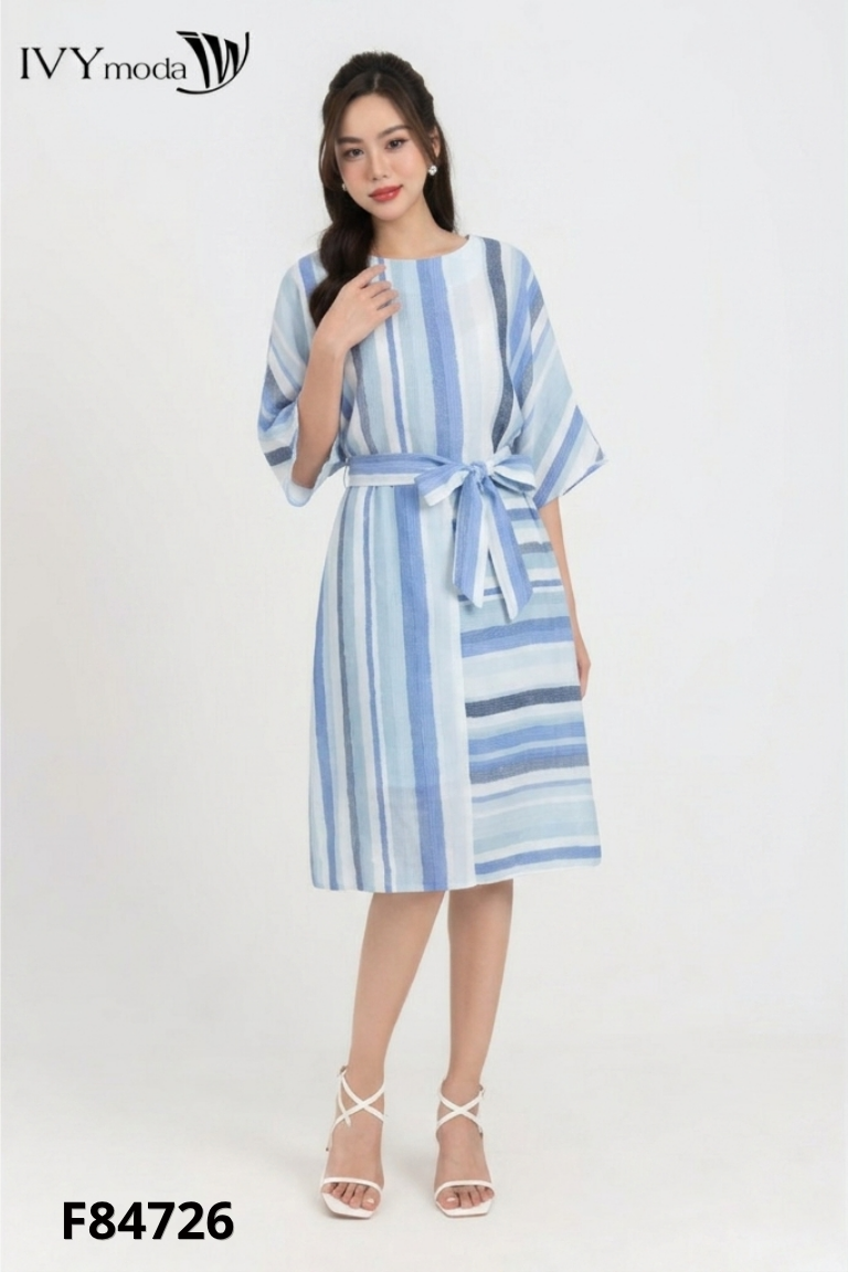 Váy IVY MODA xanh phối sọc
