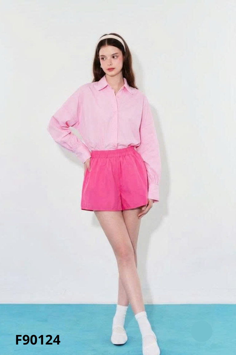 Set Áo sơ mi hồng + quần shorts