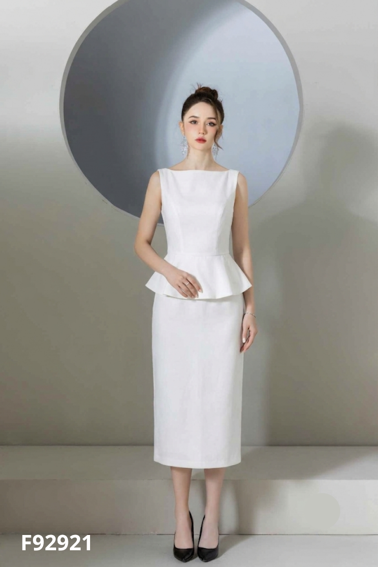 Váy MÂY DESIGN trắng sát nách