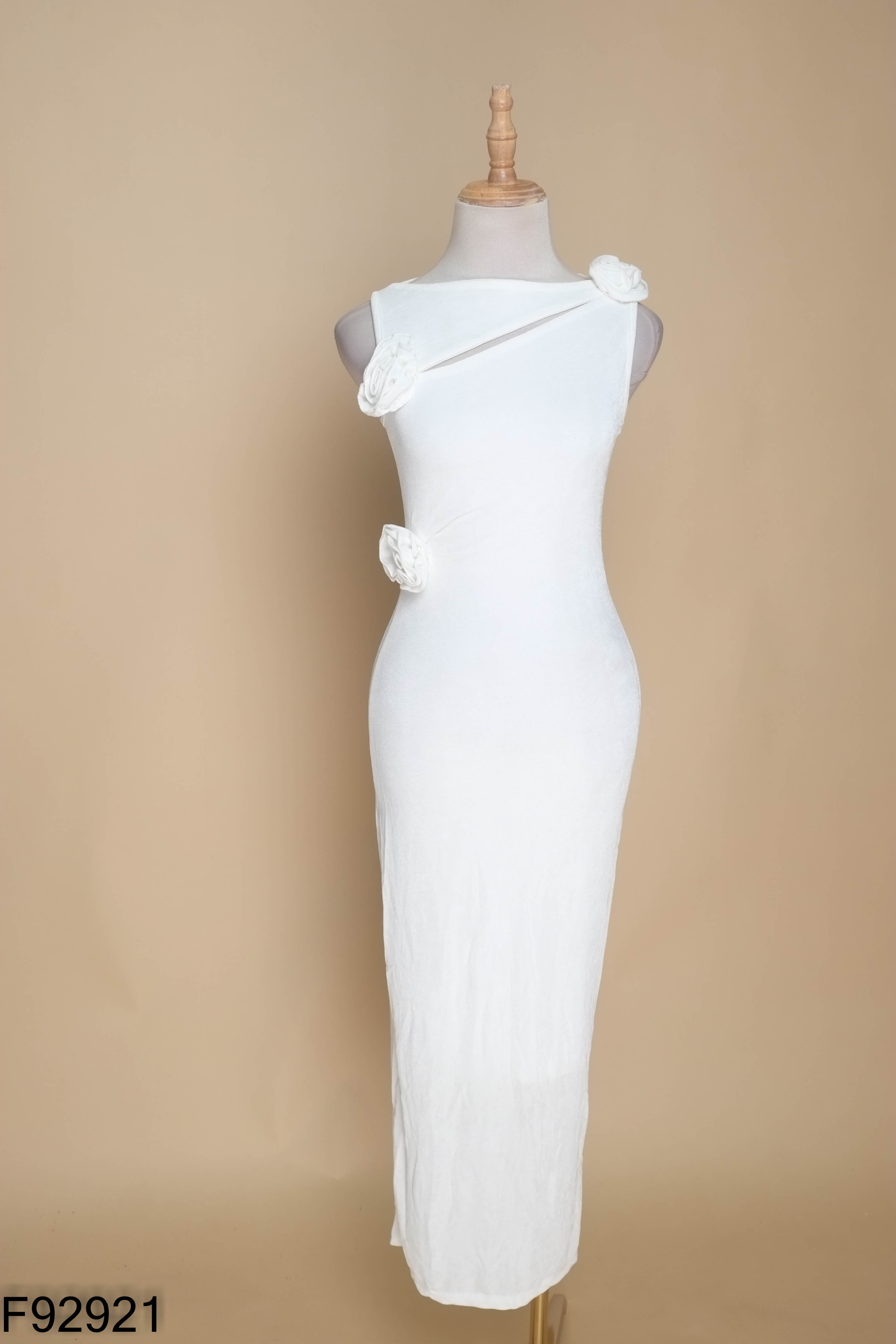 Váy HBB DESIGN body trắng sát nách