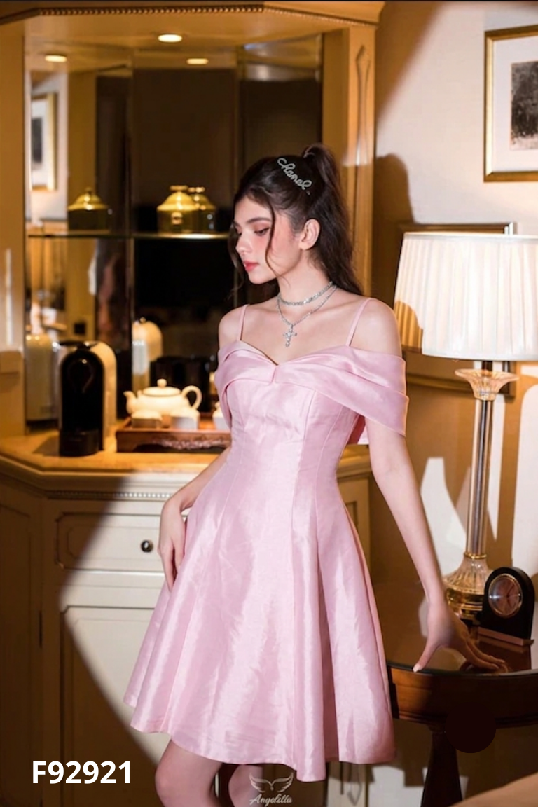 Váy 2 dây hồng tiểu thư